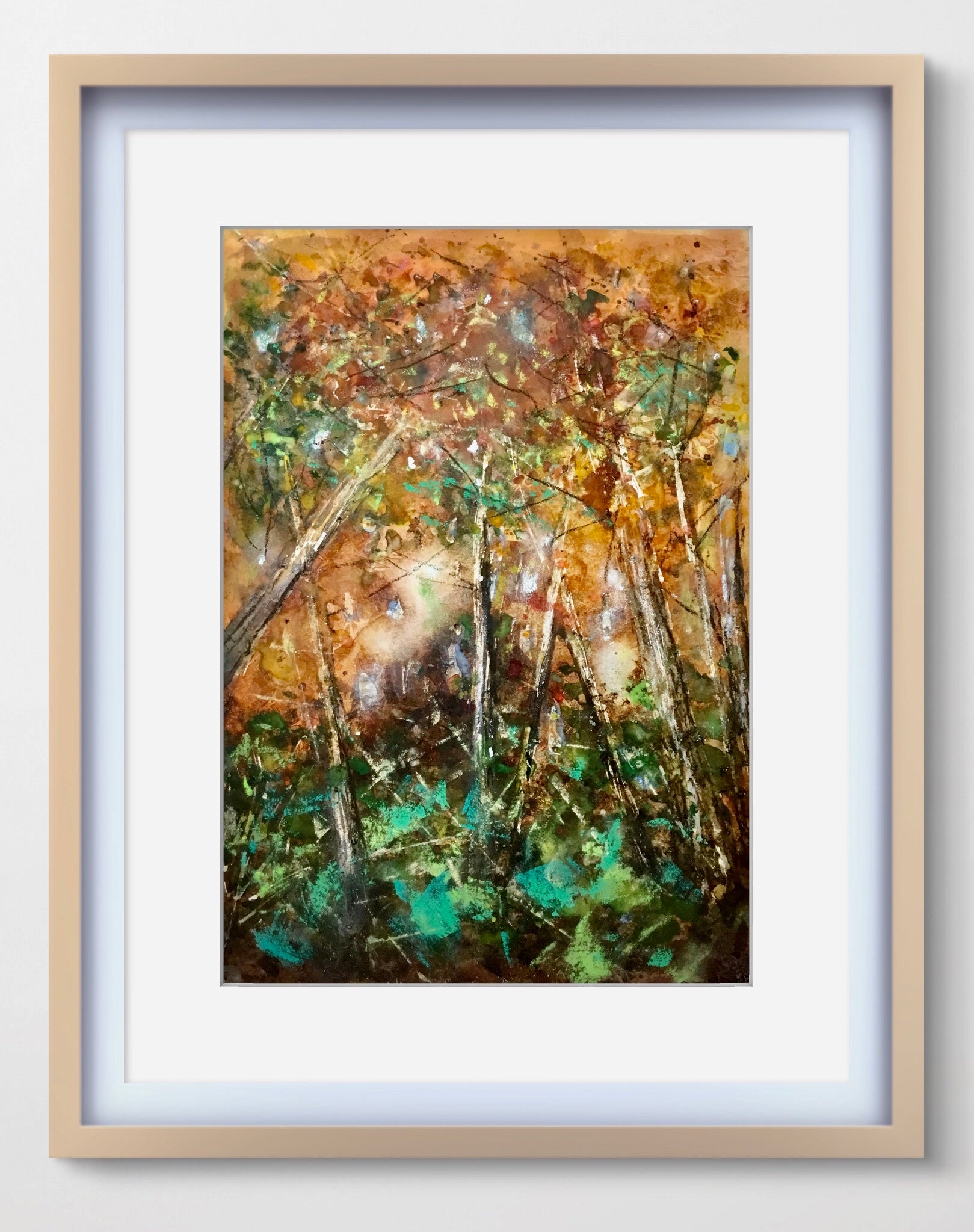 Golden Canopy – Original Autumn Landscape Watercolor