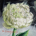 Unique peony white oil painting