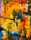 Modern Abstract City , Sunset.
