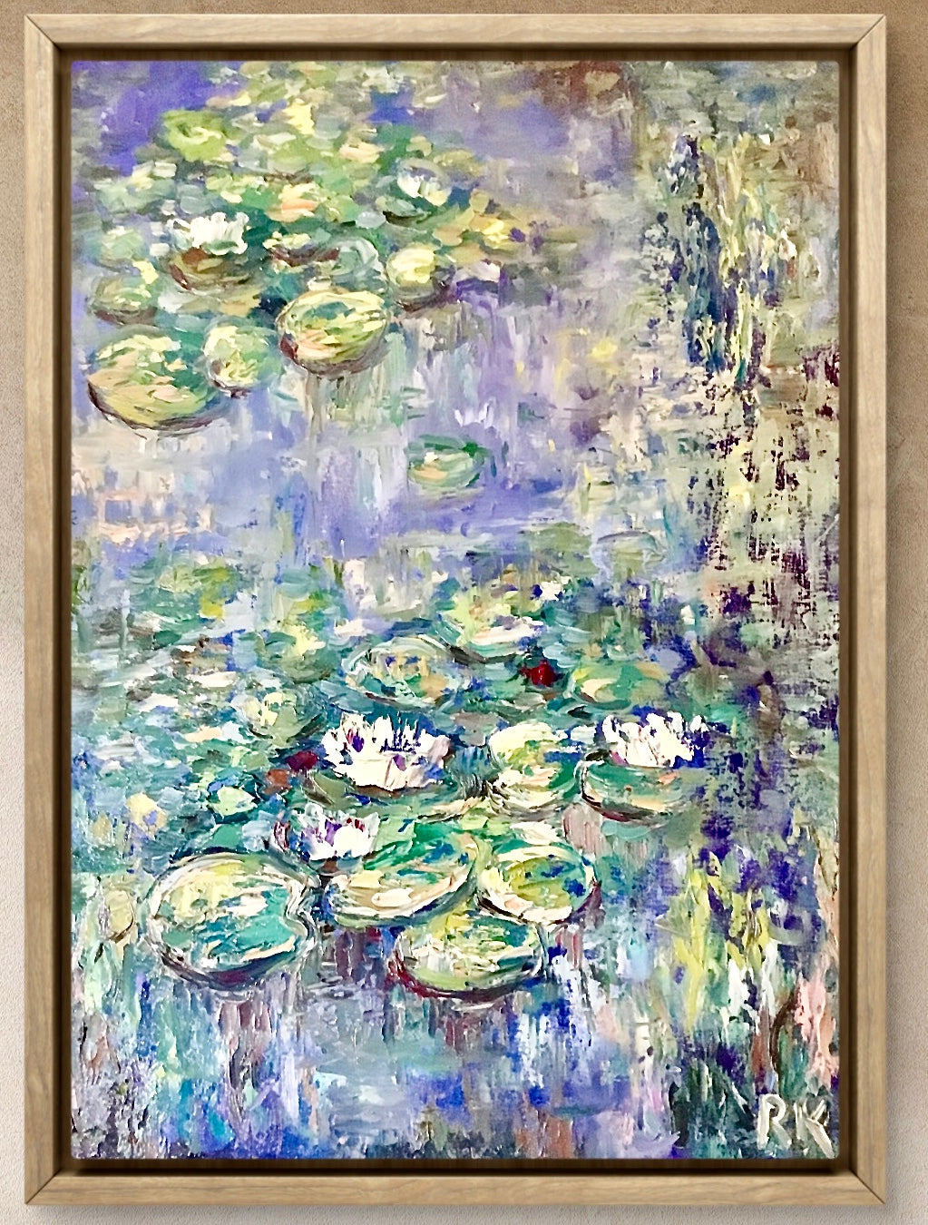 Blue Silence in Bloom Original Oil Painting on Canvas