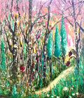 Strawberry forest oil painting