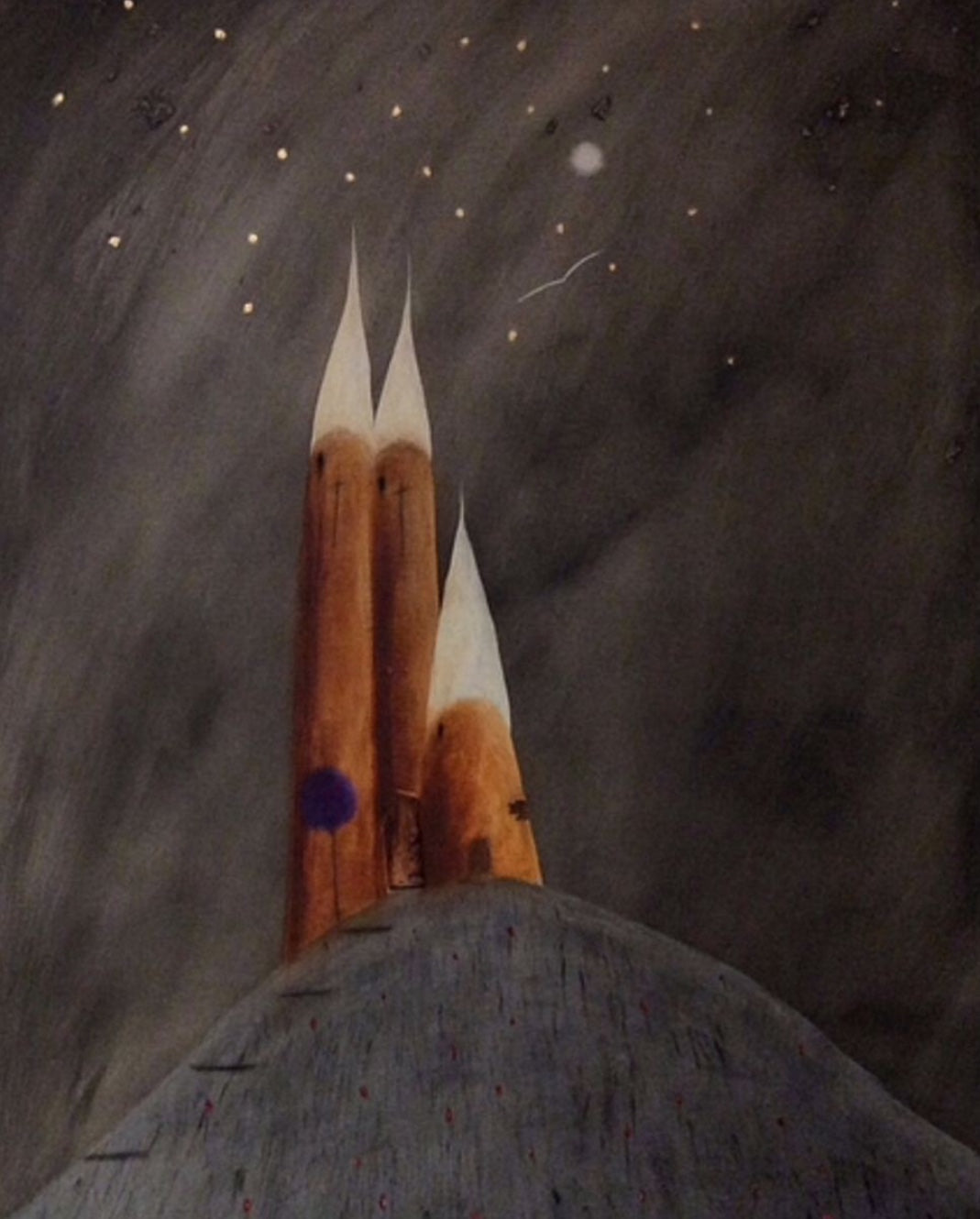 “The Three Towers Of Aegean At Midnight”