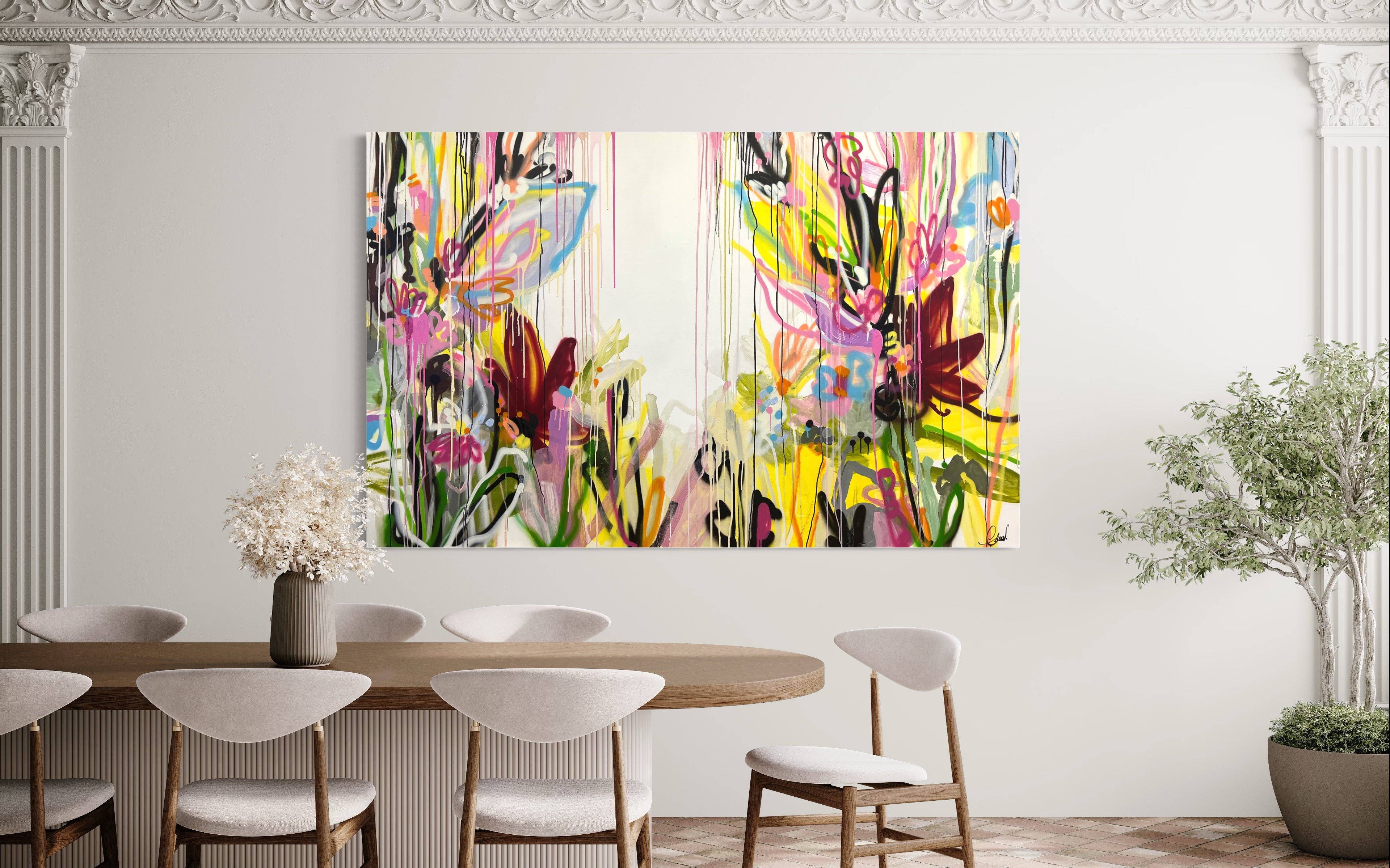 Magie des fleurs - Extra large abstract art XXL