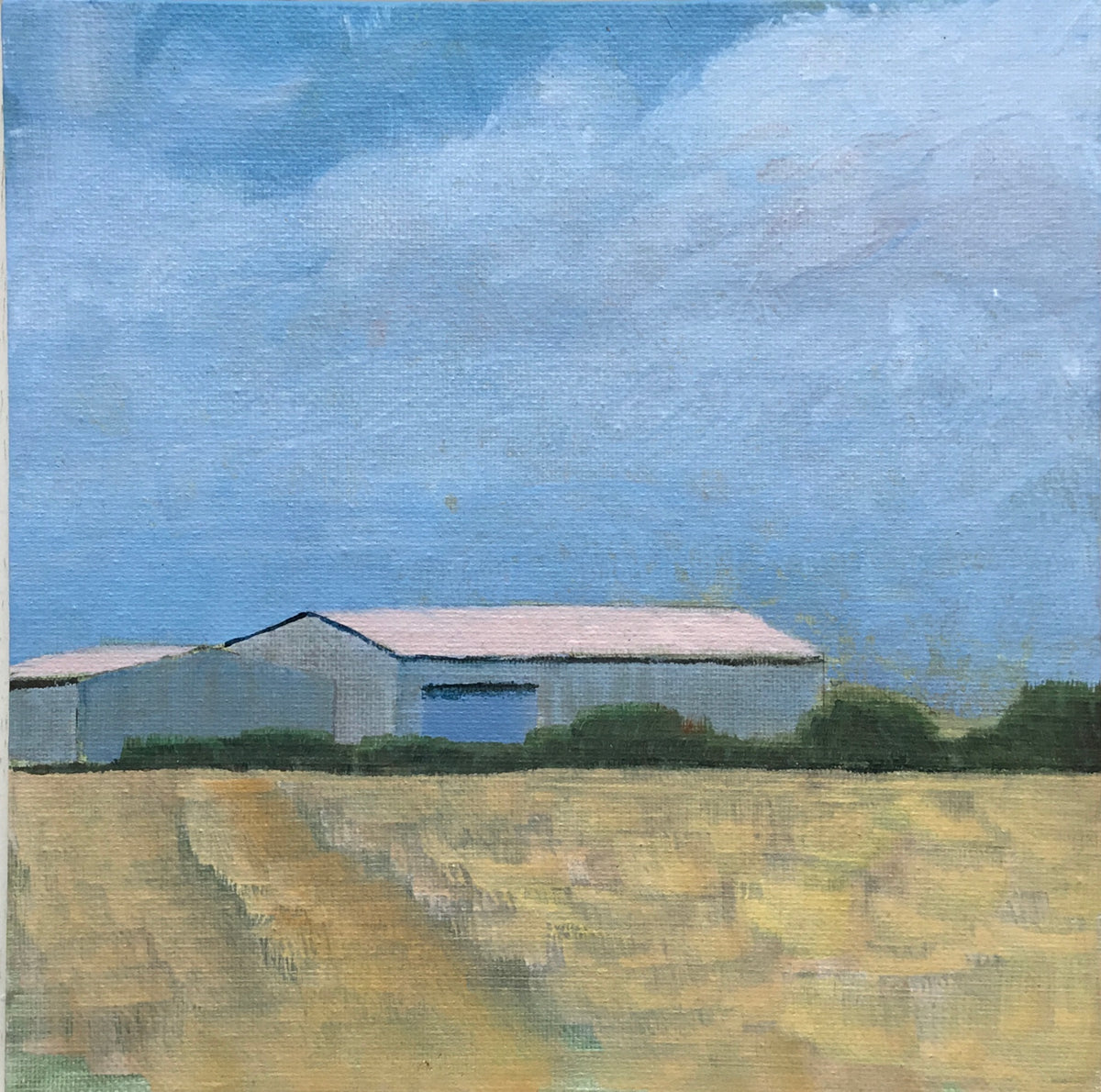 The Pink Roof - framed painting