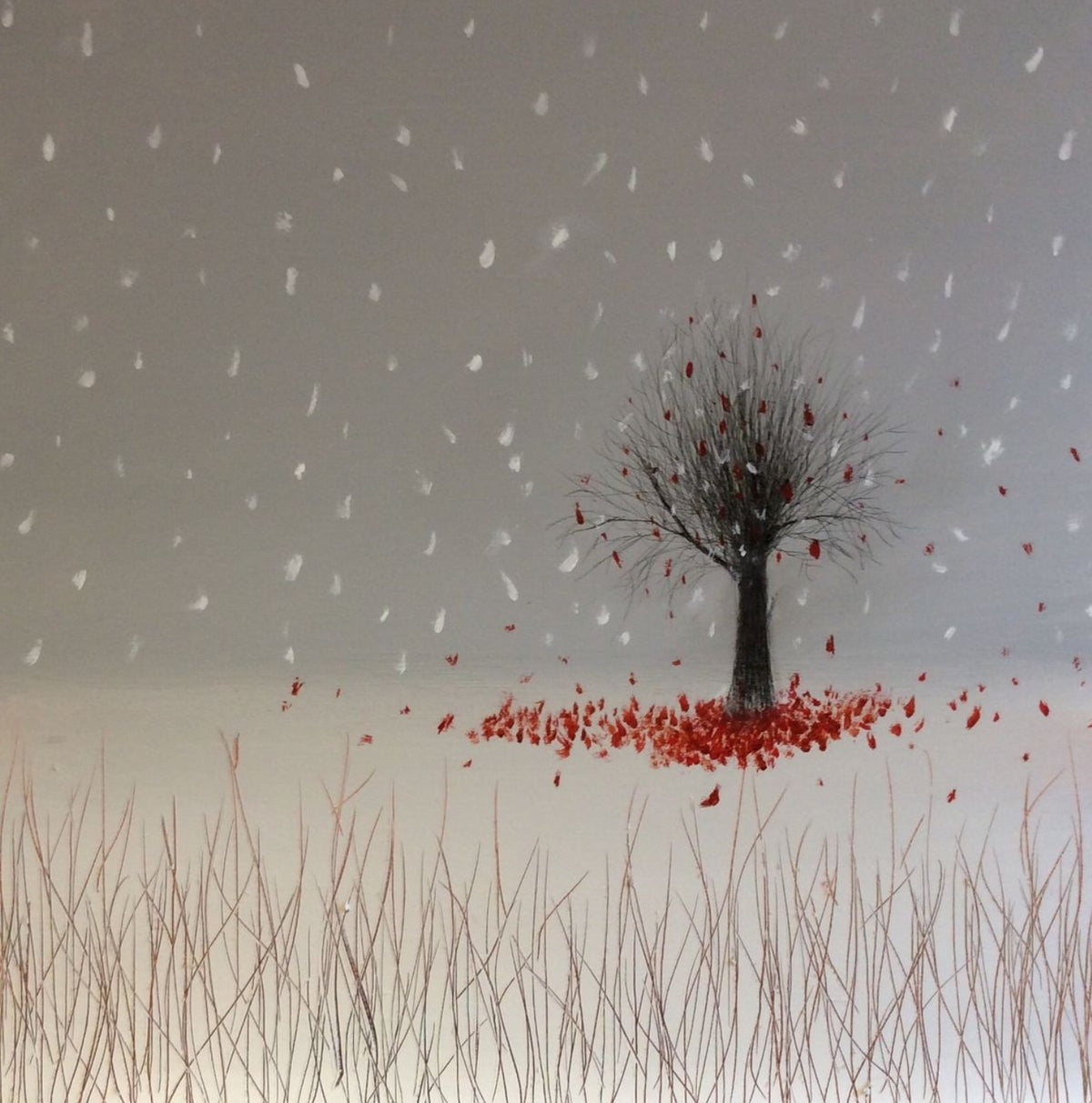 “Naked On A White Blanket” 61x61x2cm