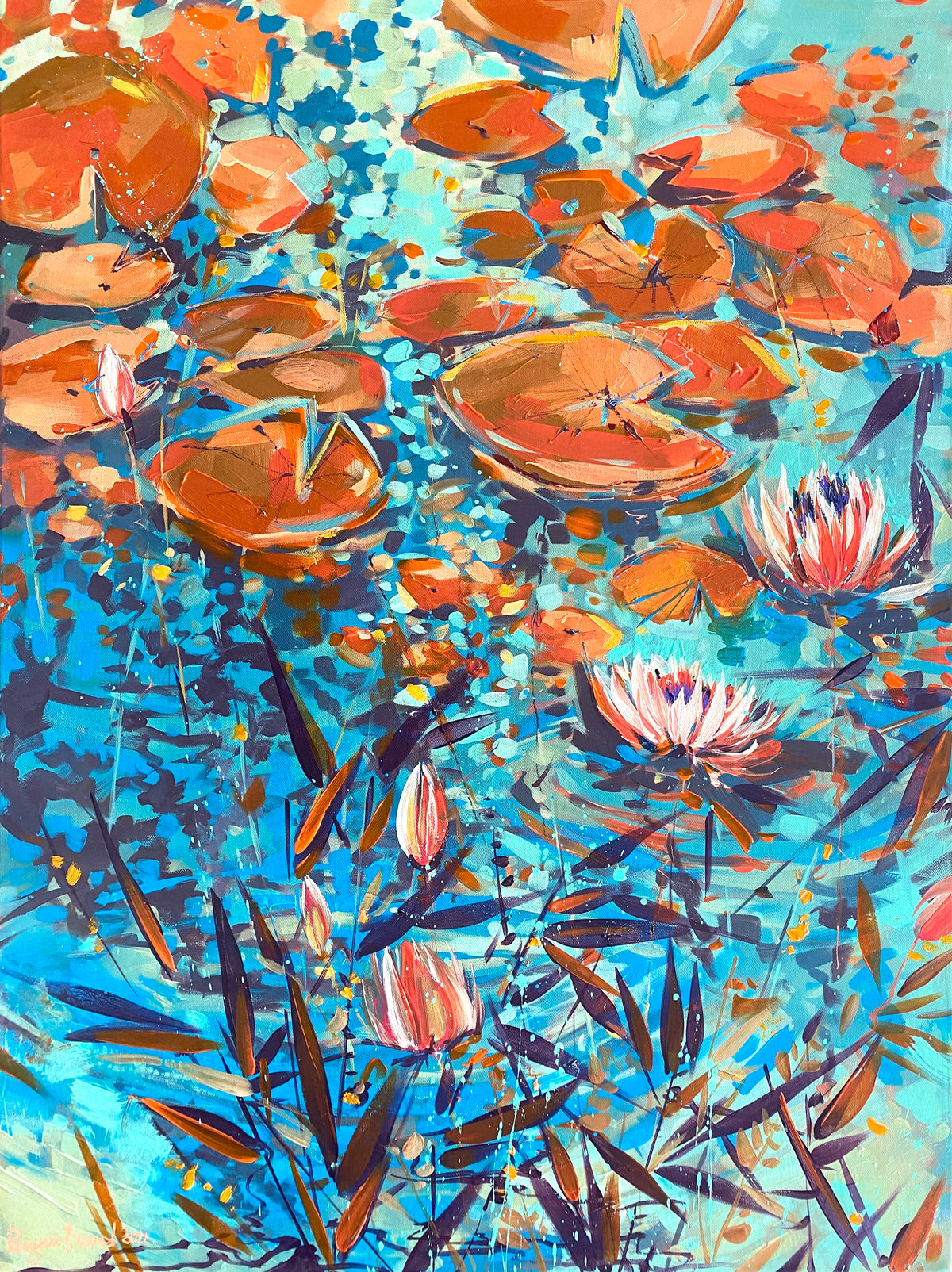 Red Water Lilies