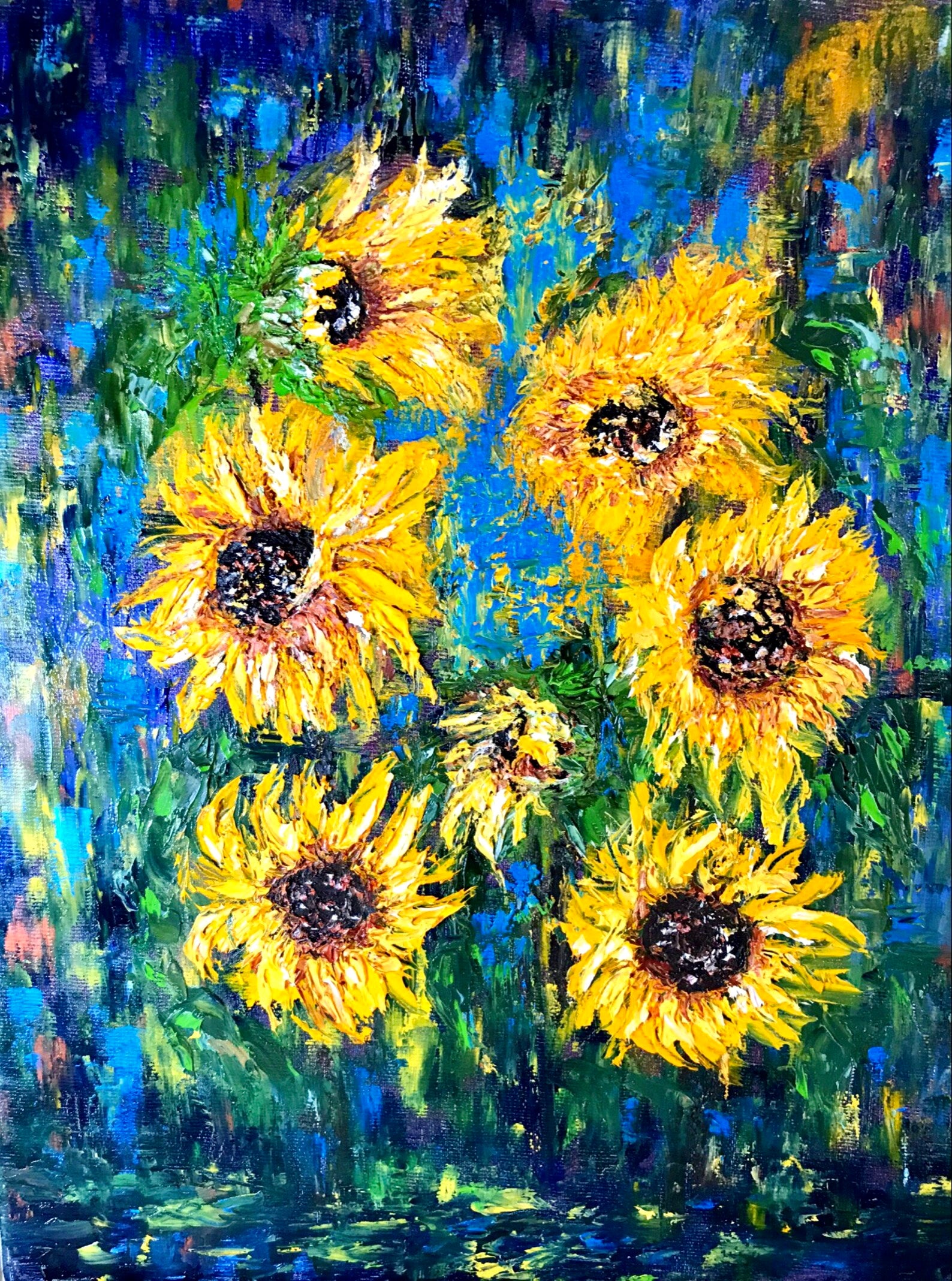 Sunflowers original oil painting