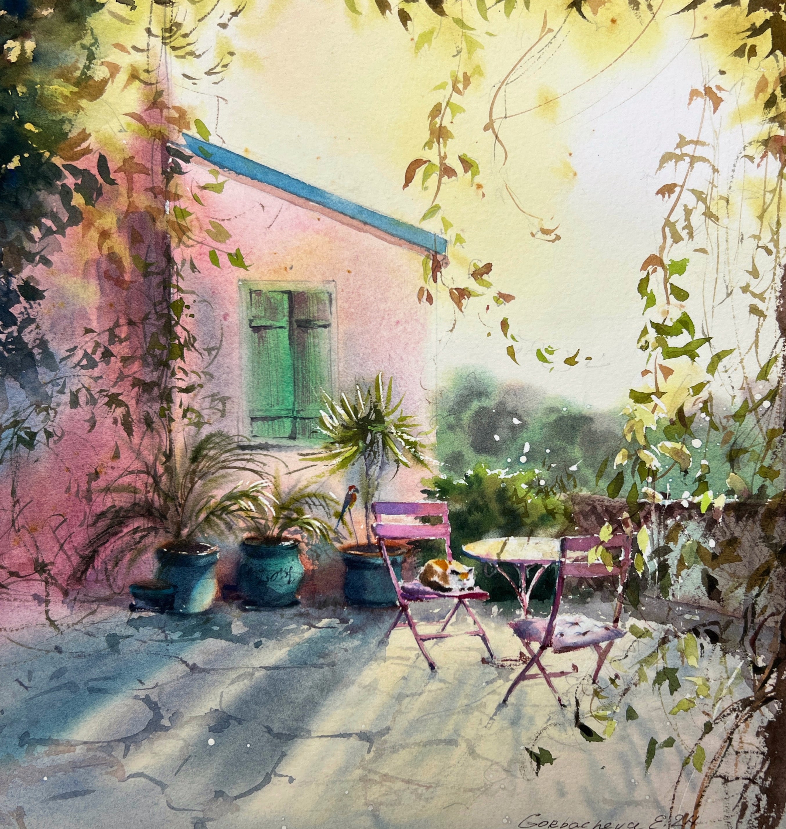 Sunlit Cyprus Corner