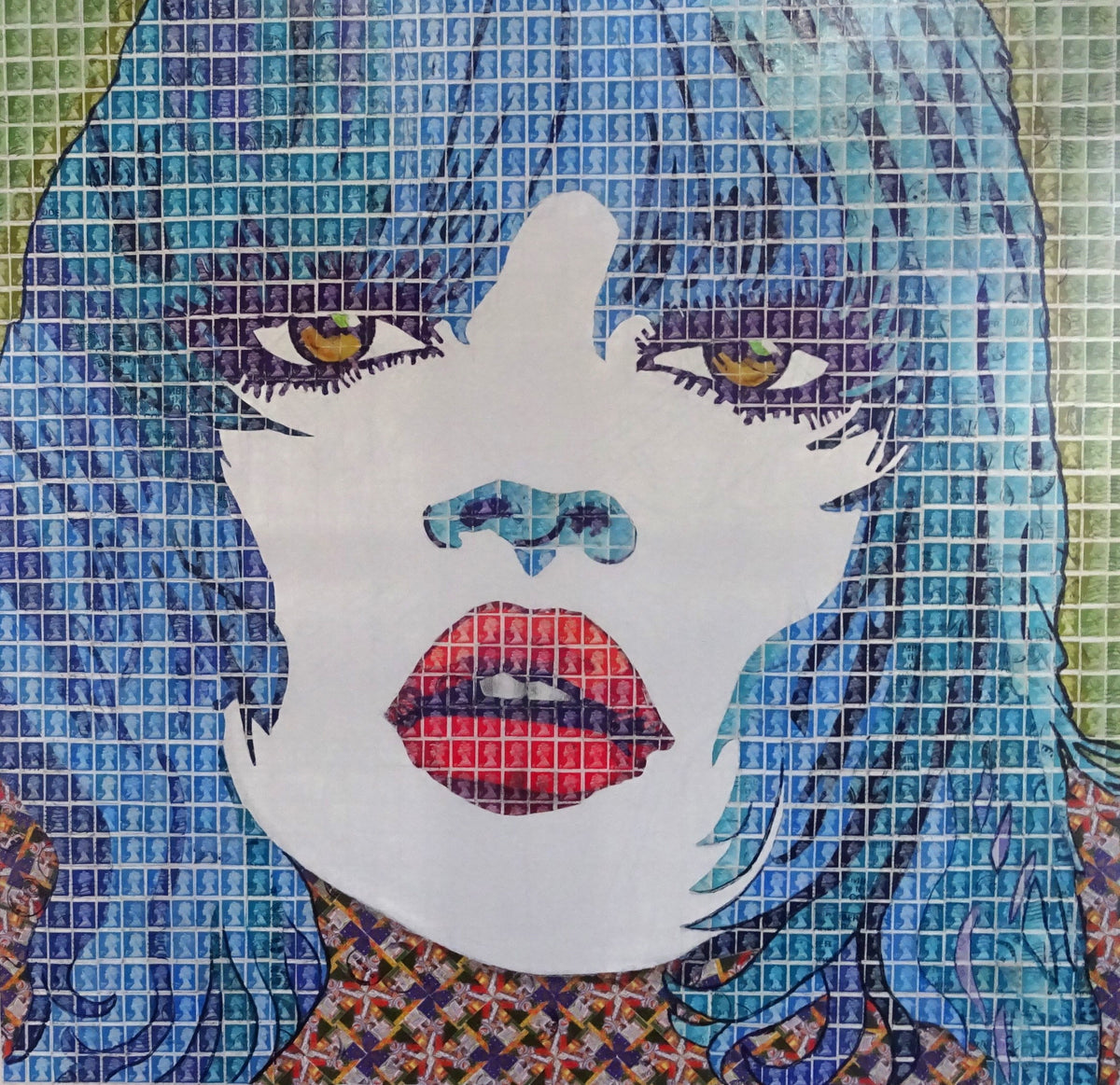 Blue Haired Girl Wearing a Crazy Blouse
