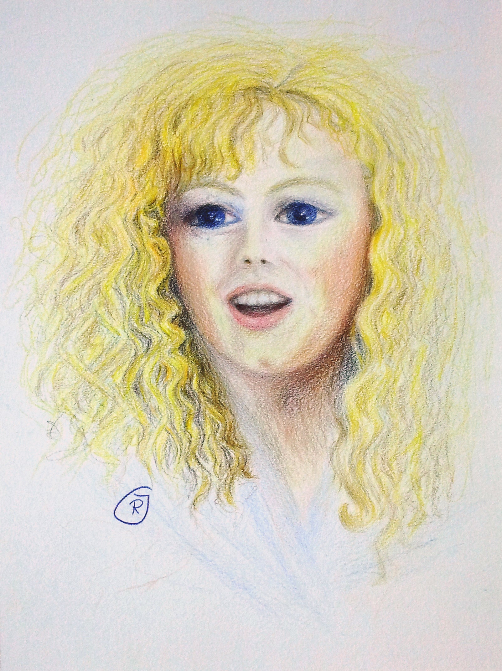 Study of a Sunny Smile, smiling girl realistic drawing