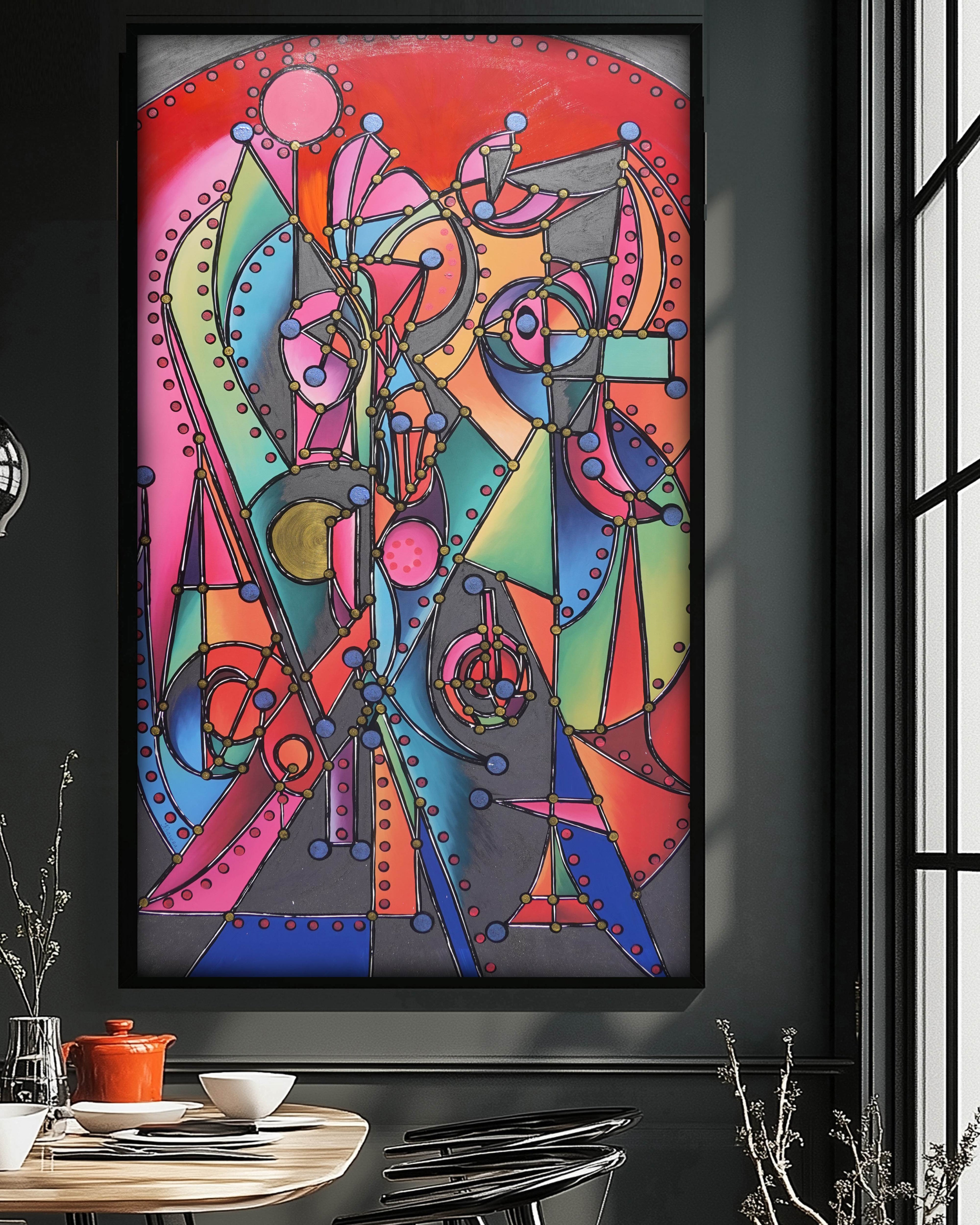 Cubism A1430 - abstract painting on XXL canvas