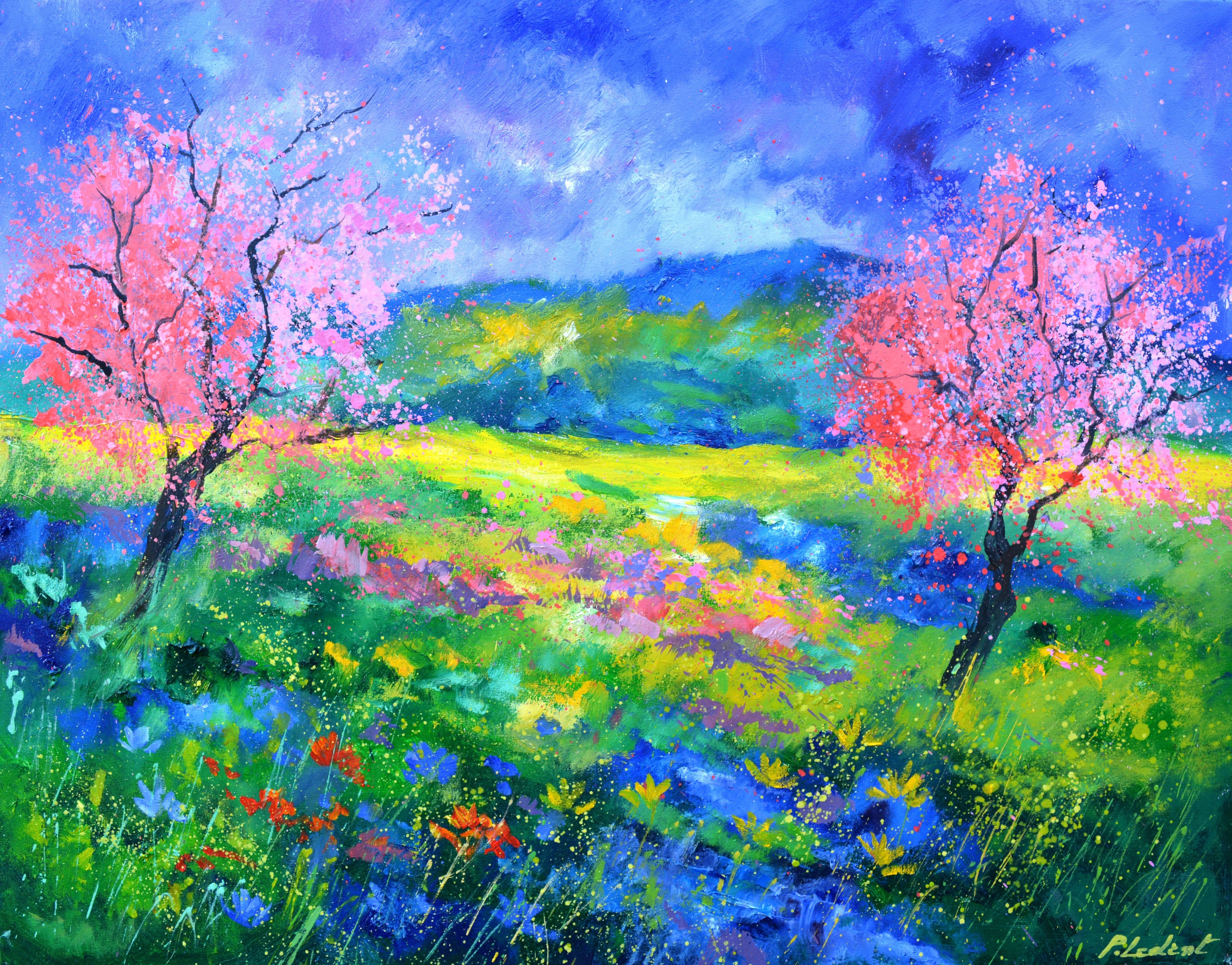 Blooming trees