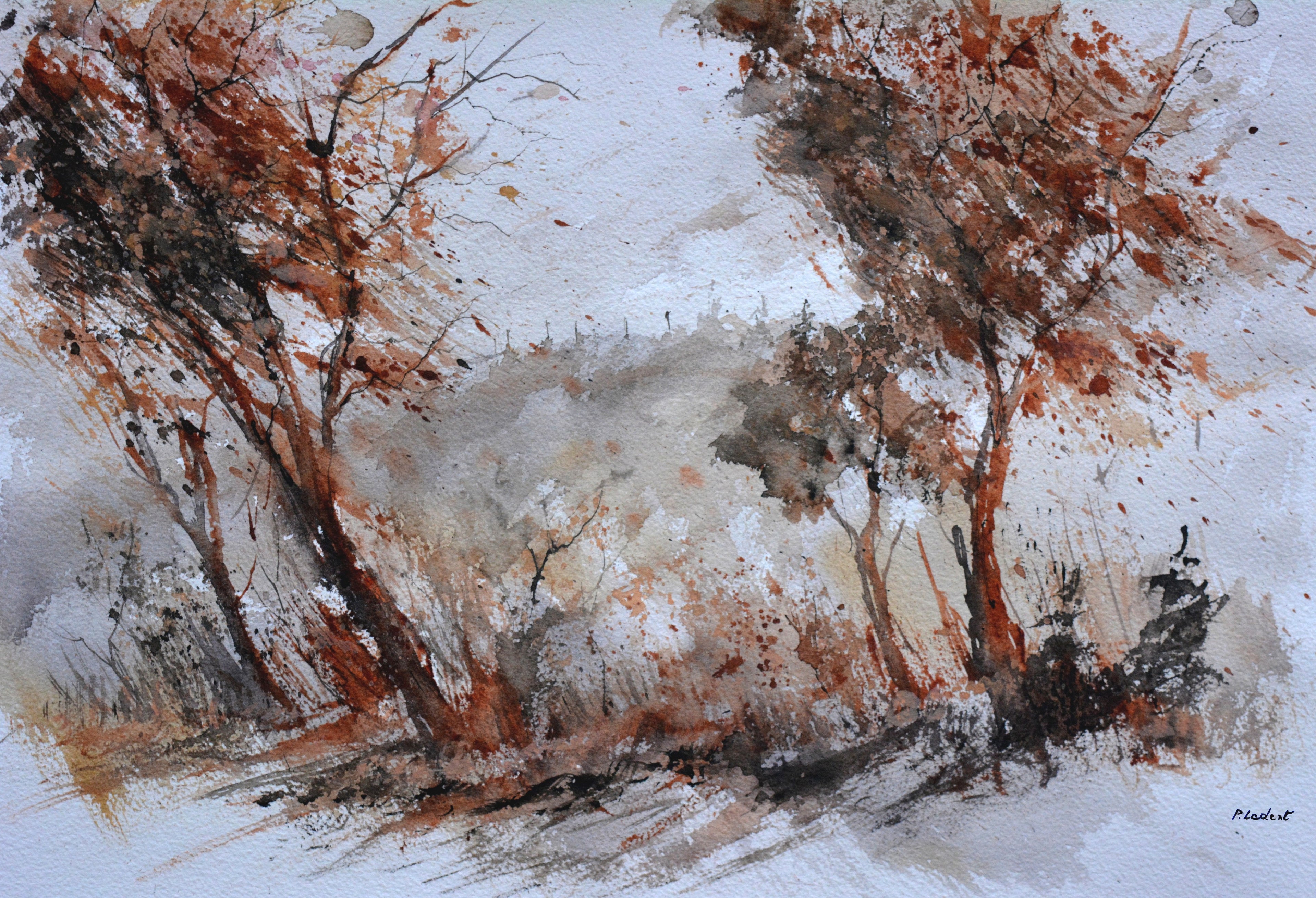 Two trees in autumn