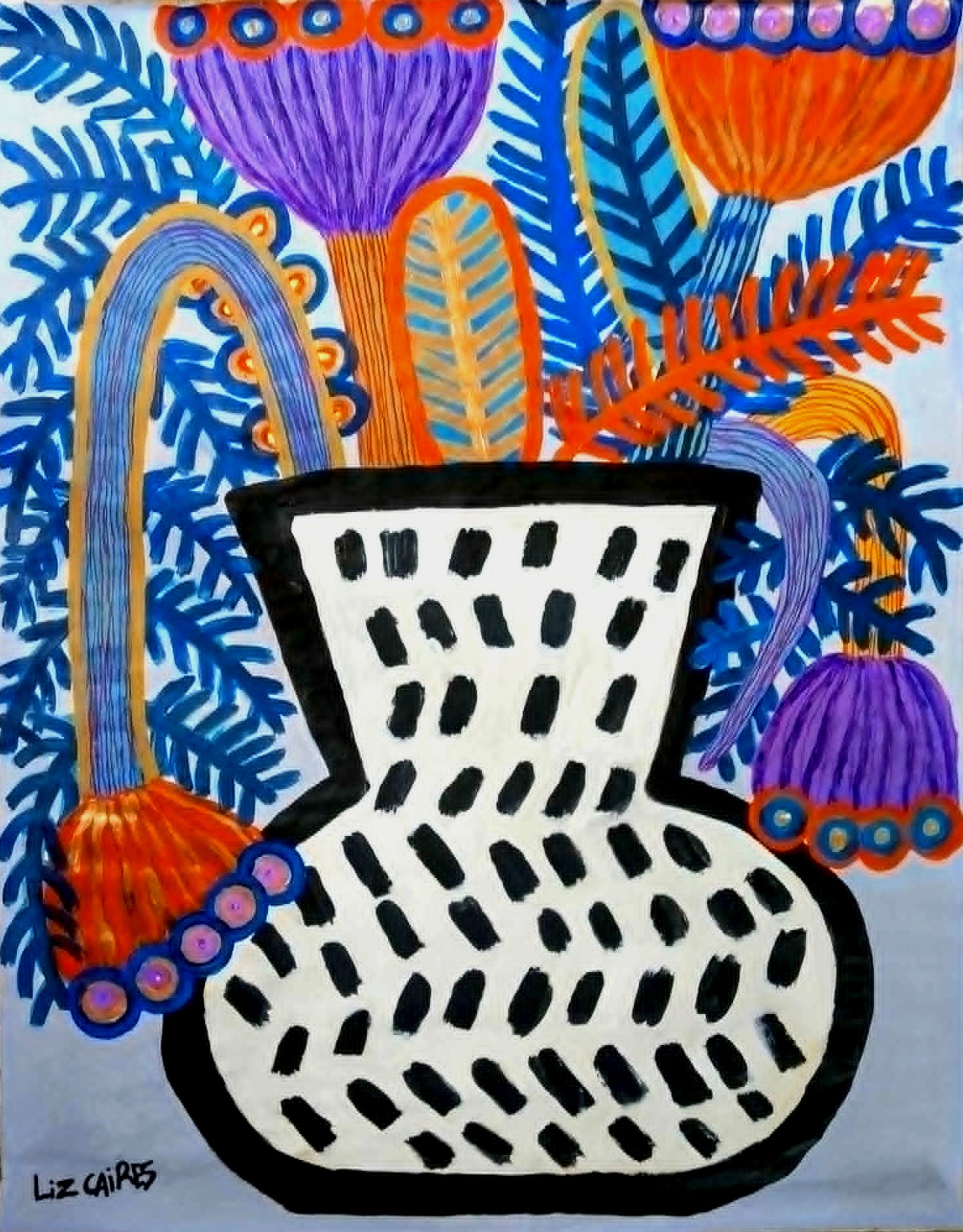 Terracotta vase with plants