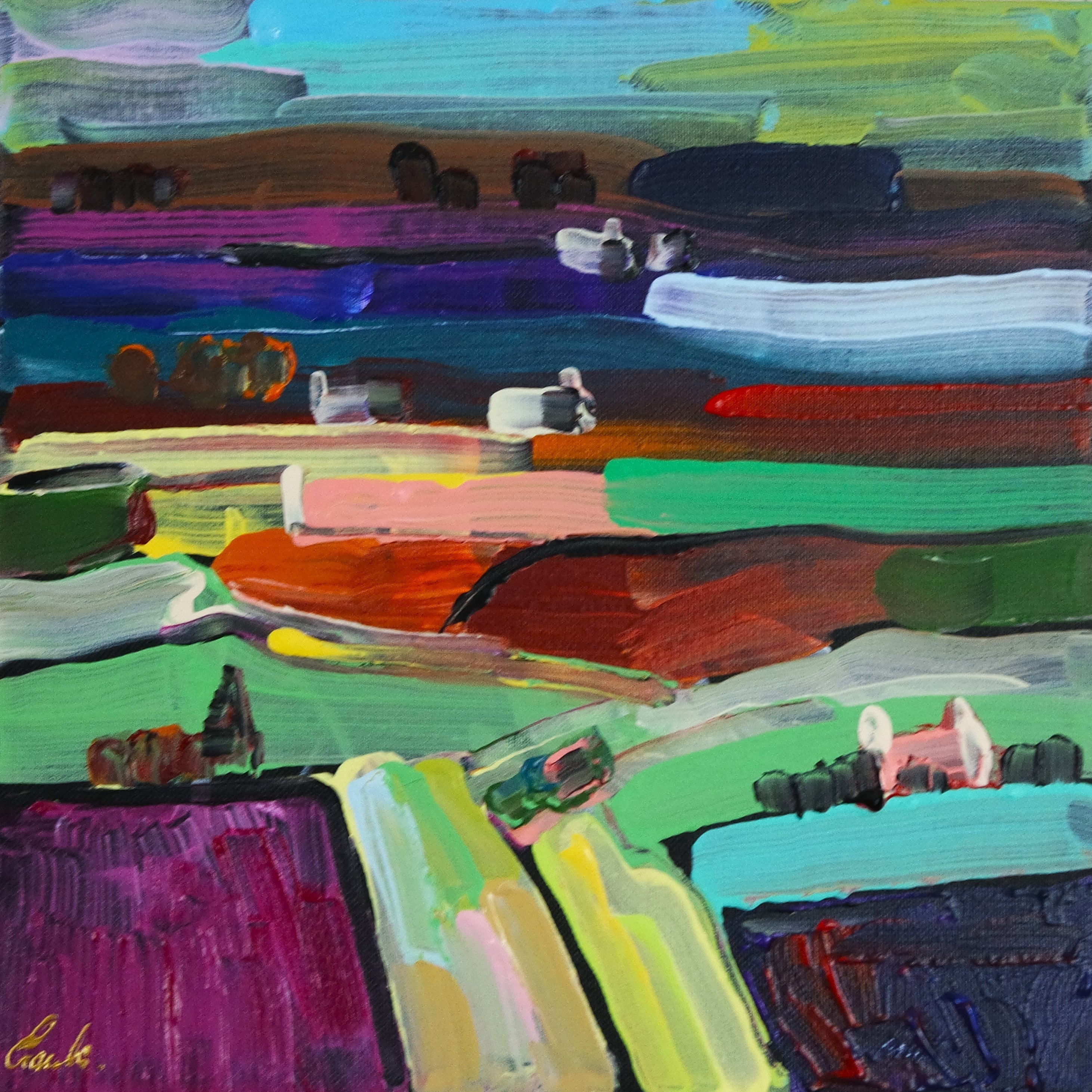 SOLD Abstract Colourful Yummy Landscape 5122