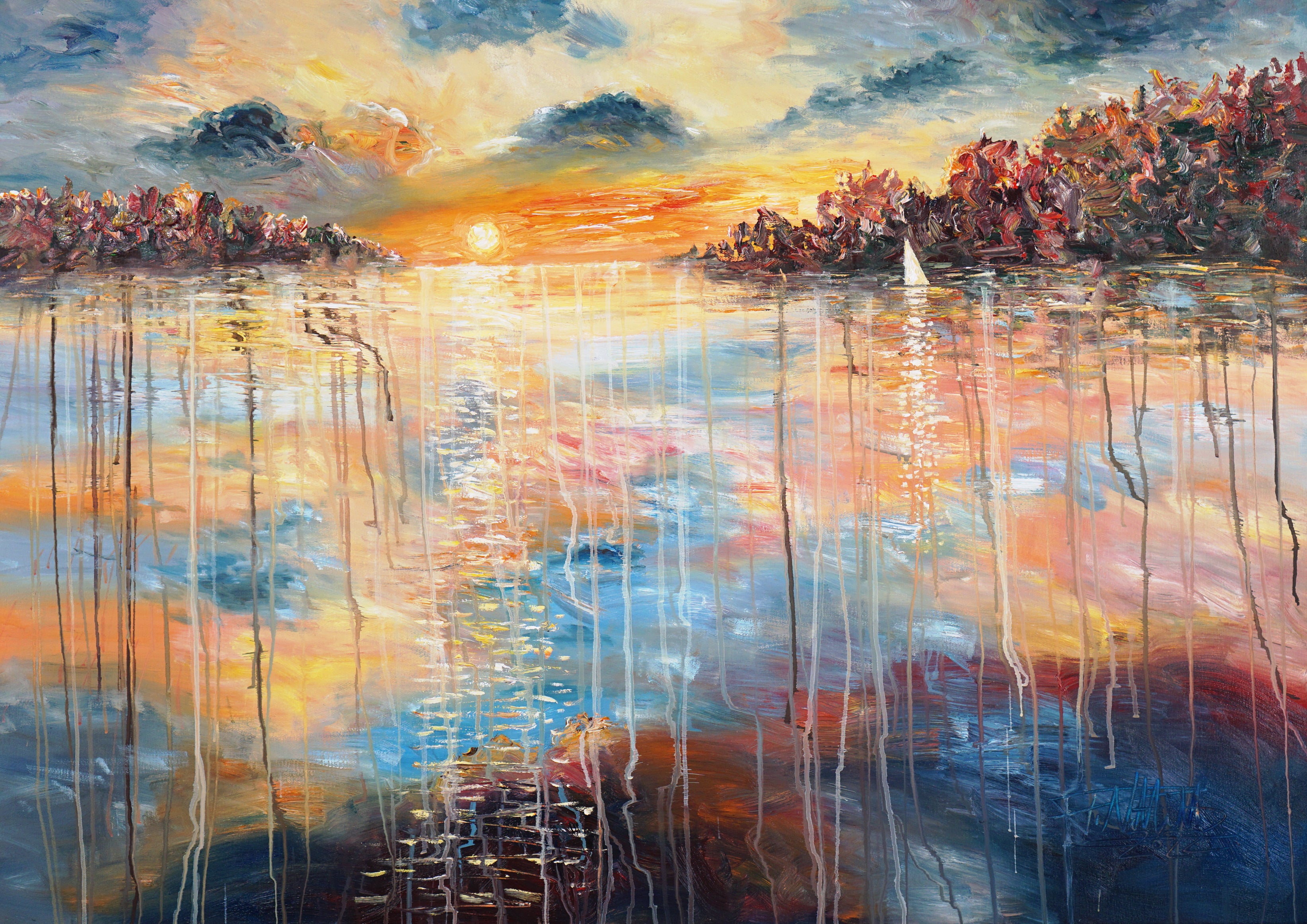 Romantic Sail Boat M 1 Oil