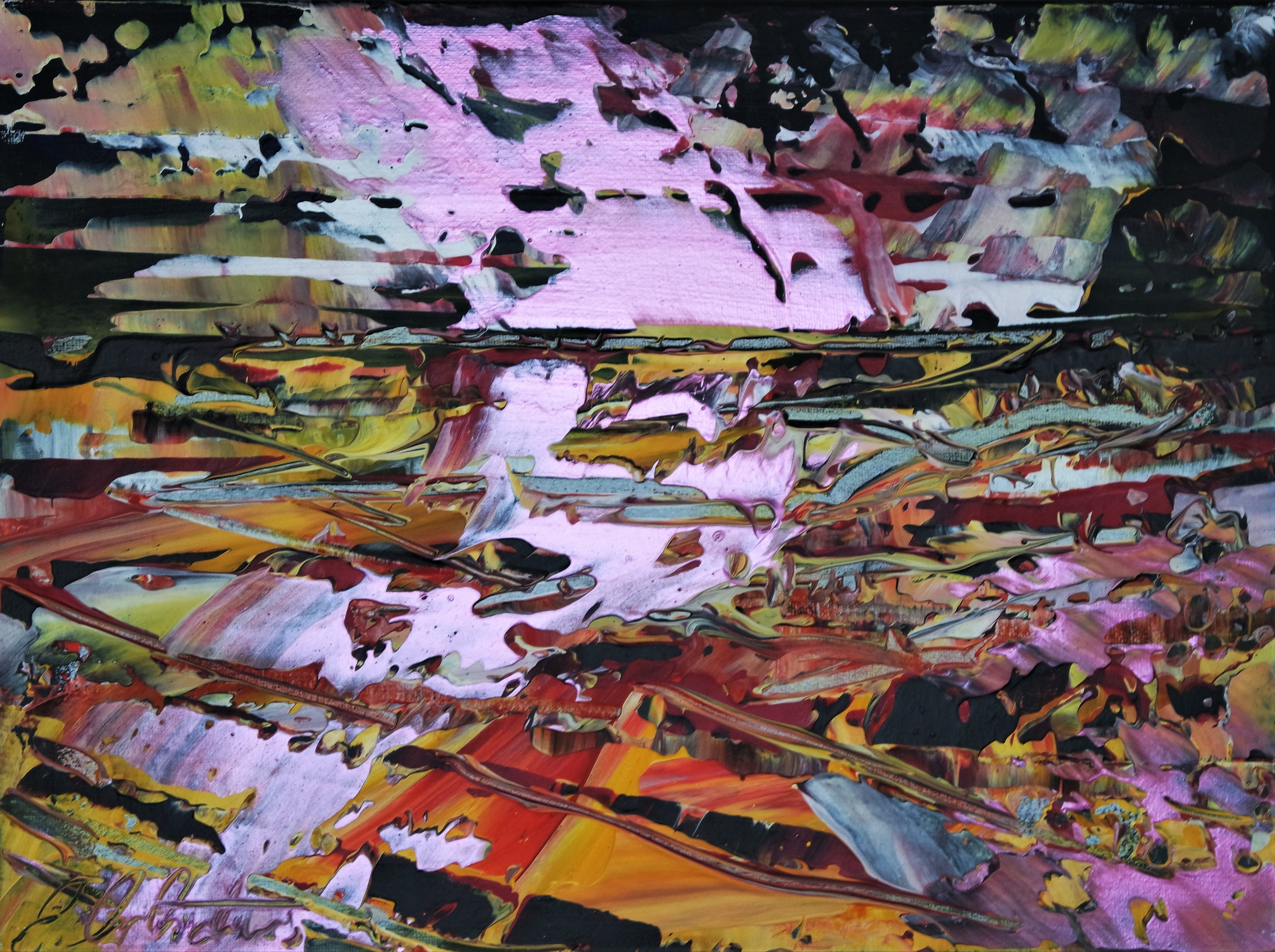 Abstract Mettallic Pink Set landscape 411