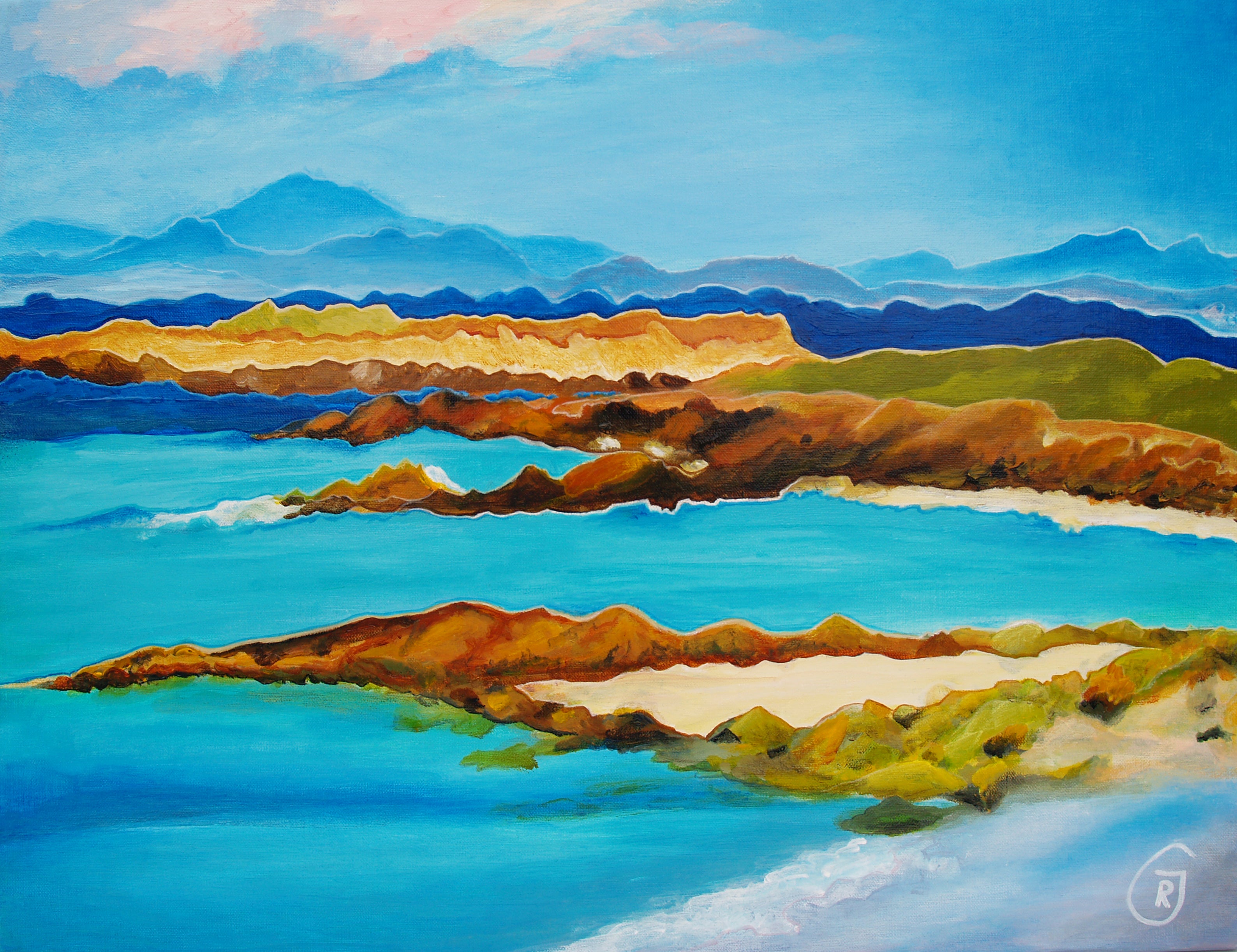 The Beauty Of The Isle Of Skye, original acrylic painting, Scottish landscape