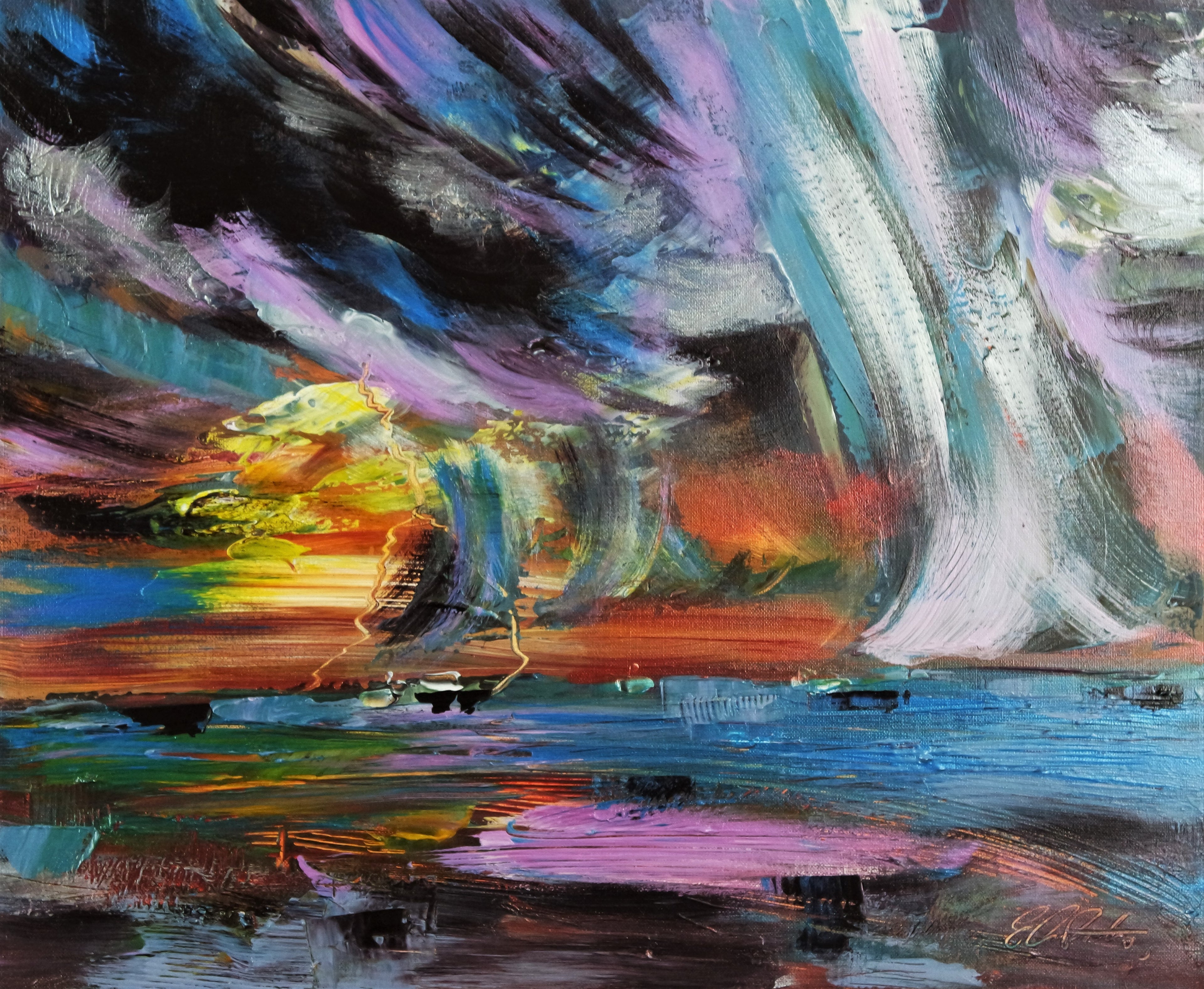 Abstract Rainbow Storm Pass landscape 984