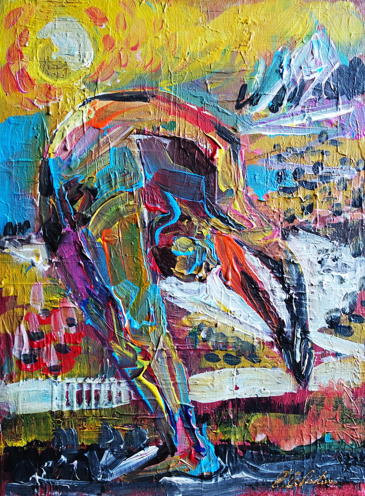 Abstract Sunny Yoga Expression 545