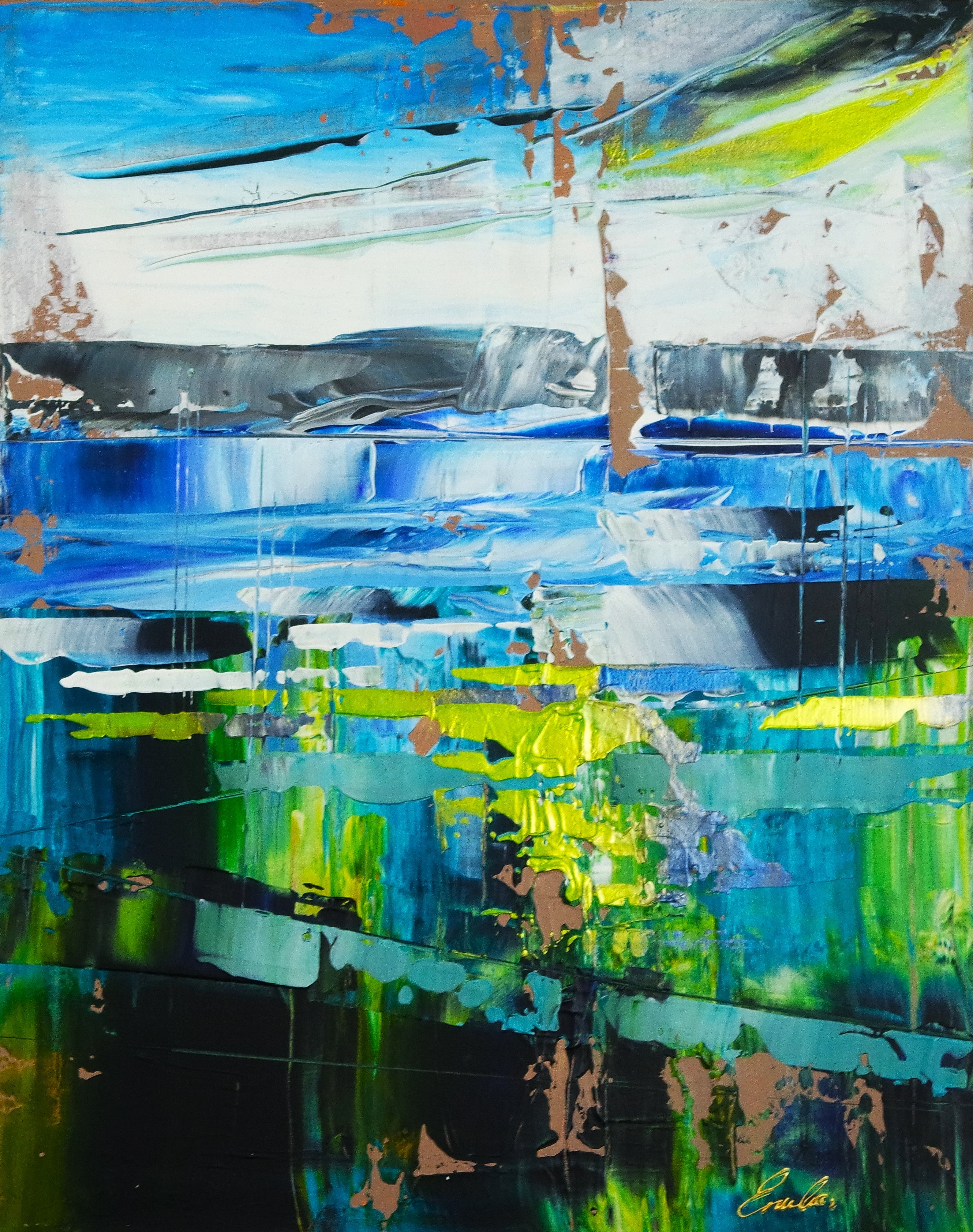 Abstract Texture Blue Landscape 943