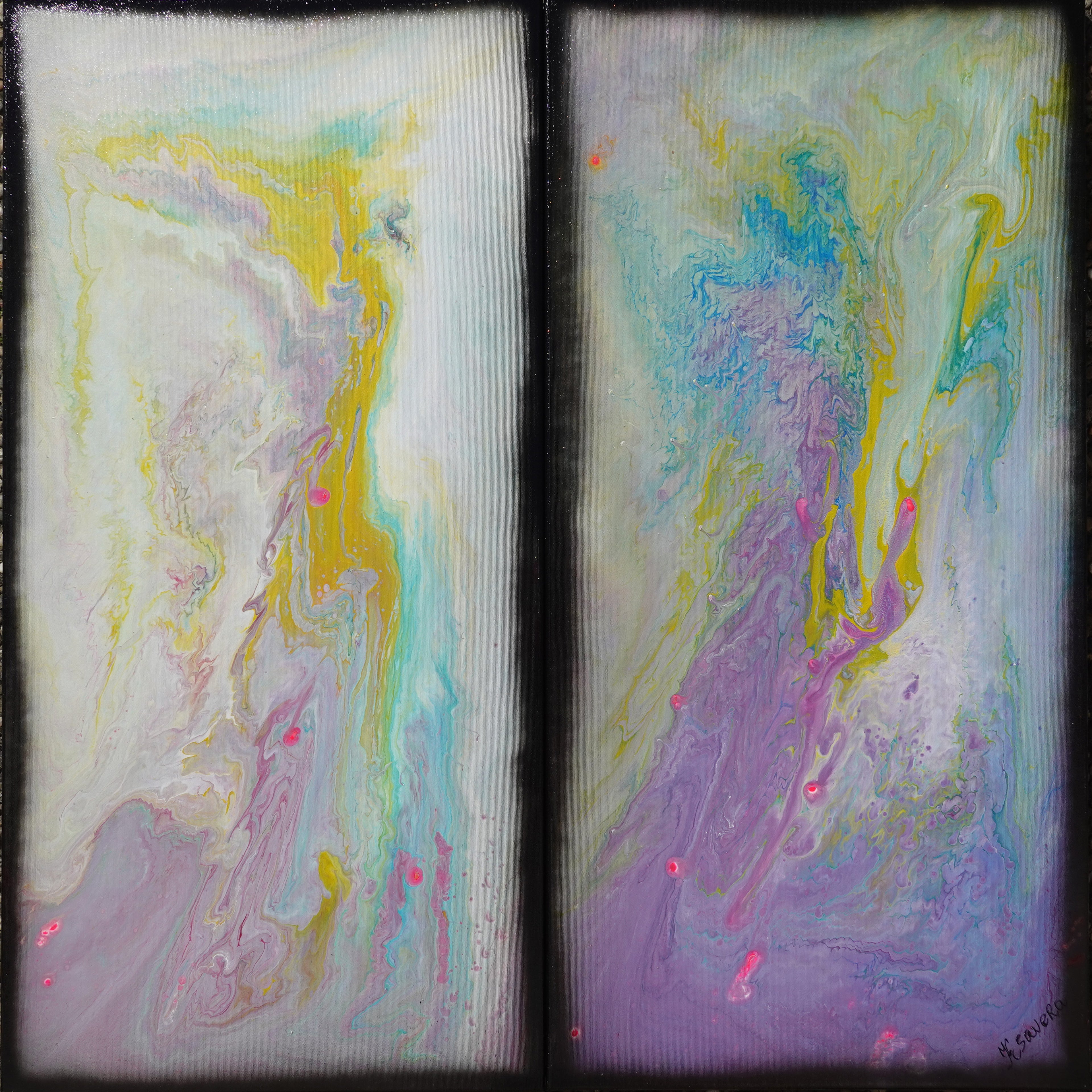 Fluid Abstract diptych A1119