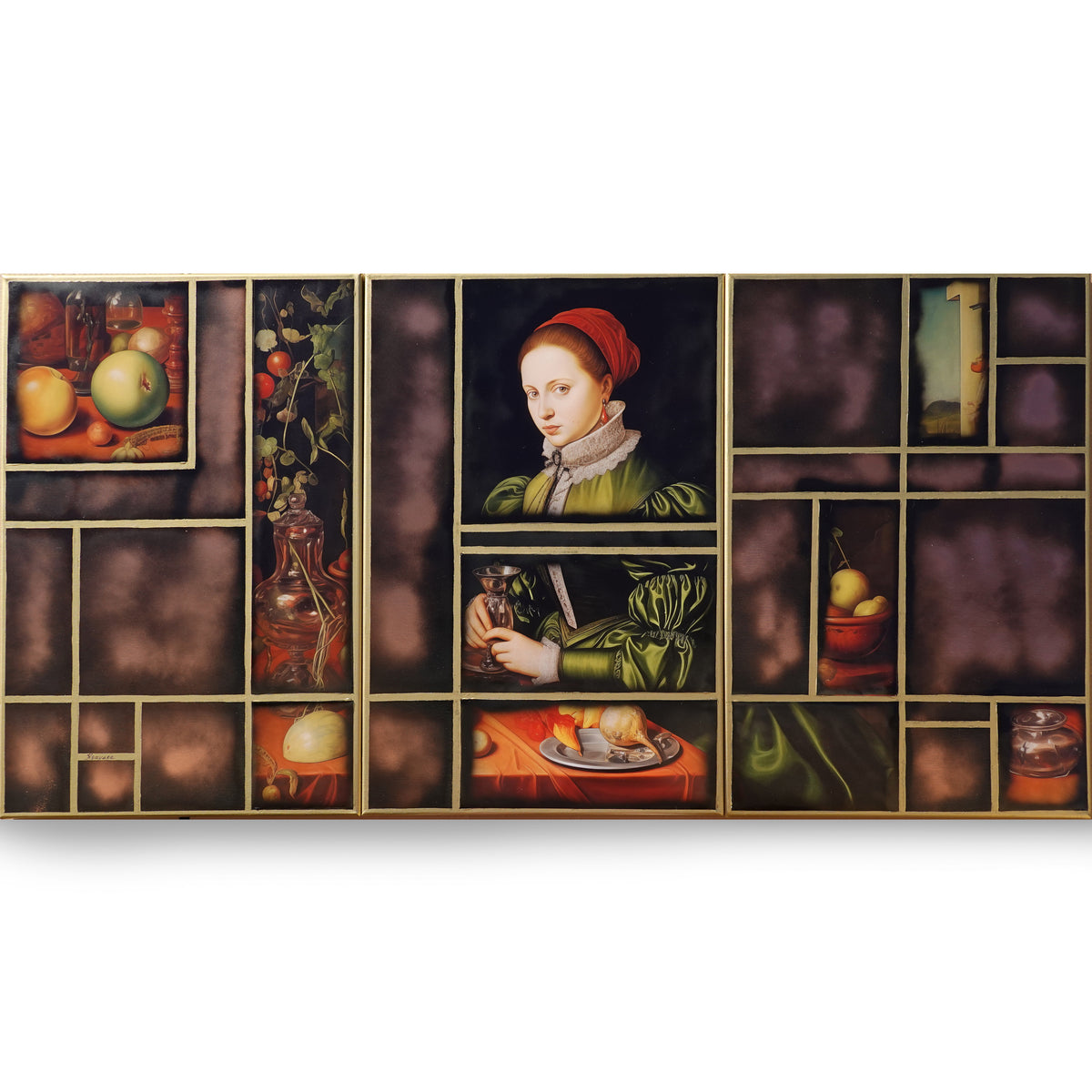 Renaissance portrait A1163 - triptych