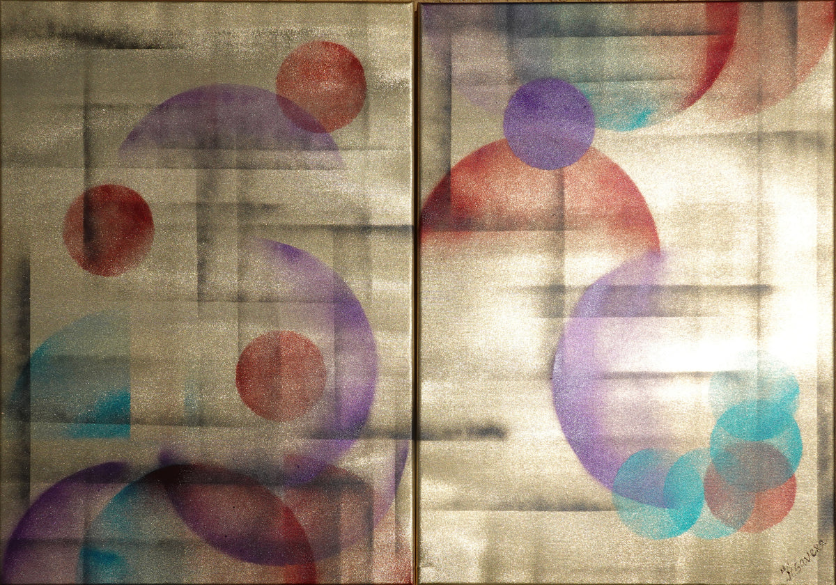 Abstract gold painting A1176
