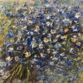 Forgets me not flower bouquet oil painting