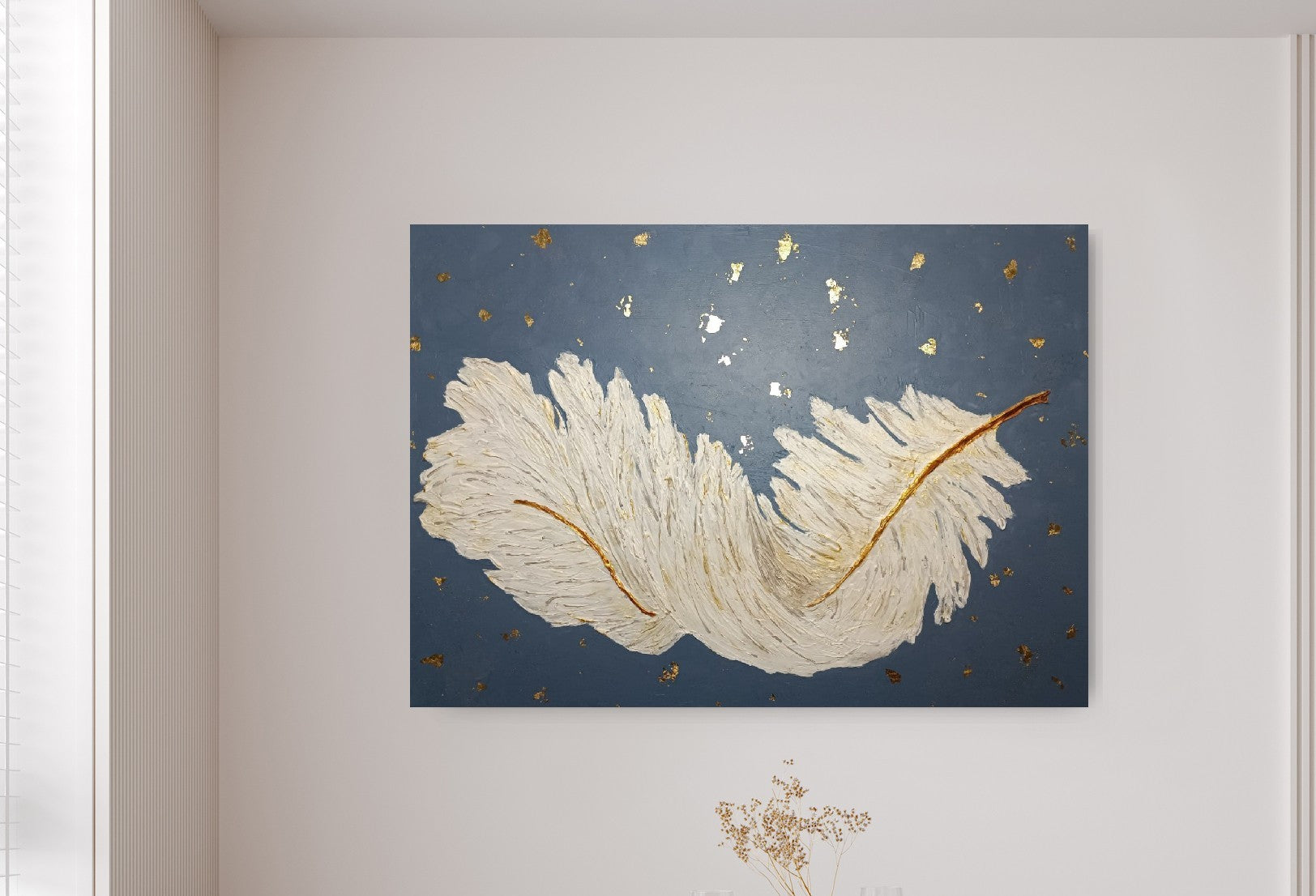 3D Gold Feather