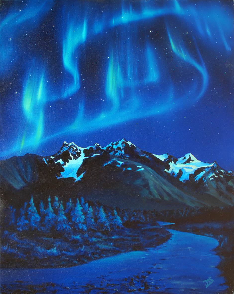 Winter River Aurora