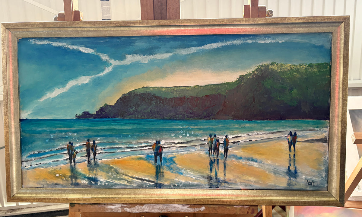 Barafundle Fantasy Atmospheric, Welsh, Beach Original oil Painting