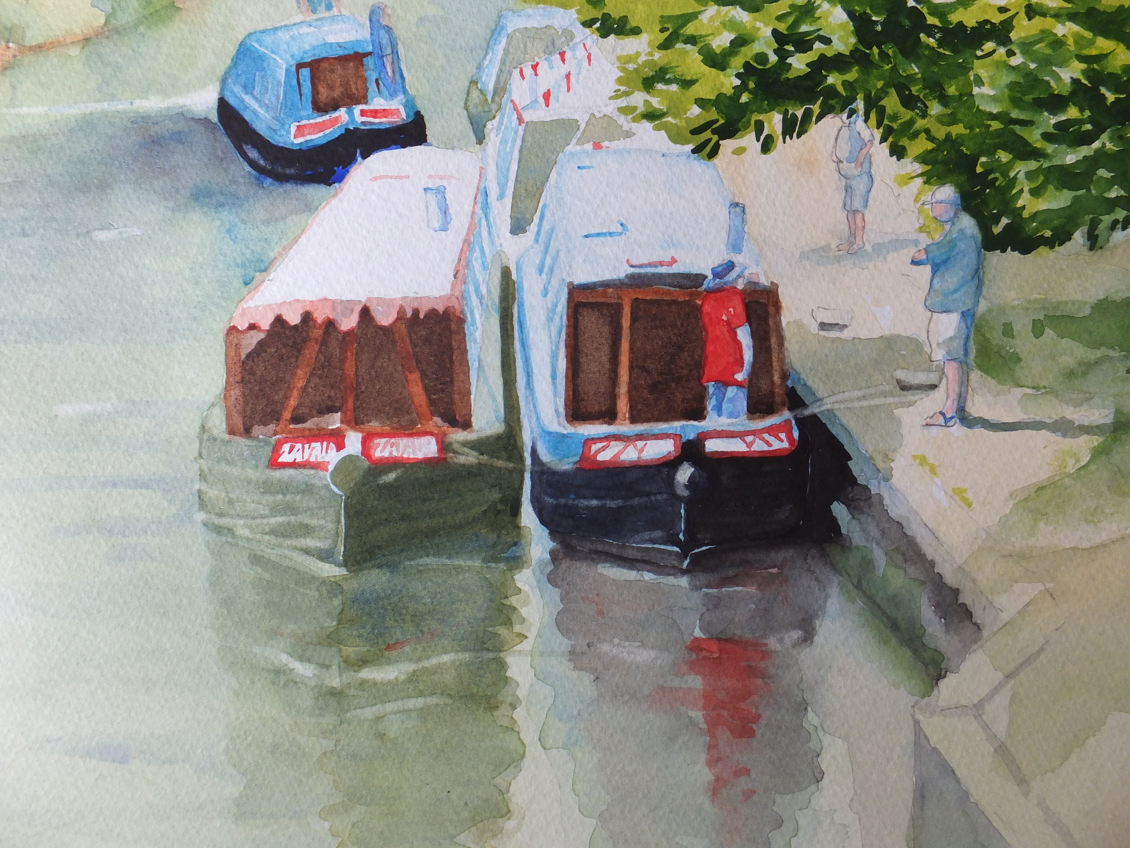 Barges gathering at Basingstoke Canal