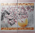 Japanese sakura J342 - silver paintings