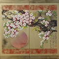 Japanese sakura J345 - gold diptych