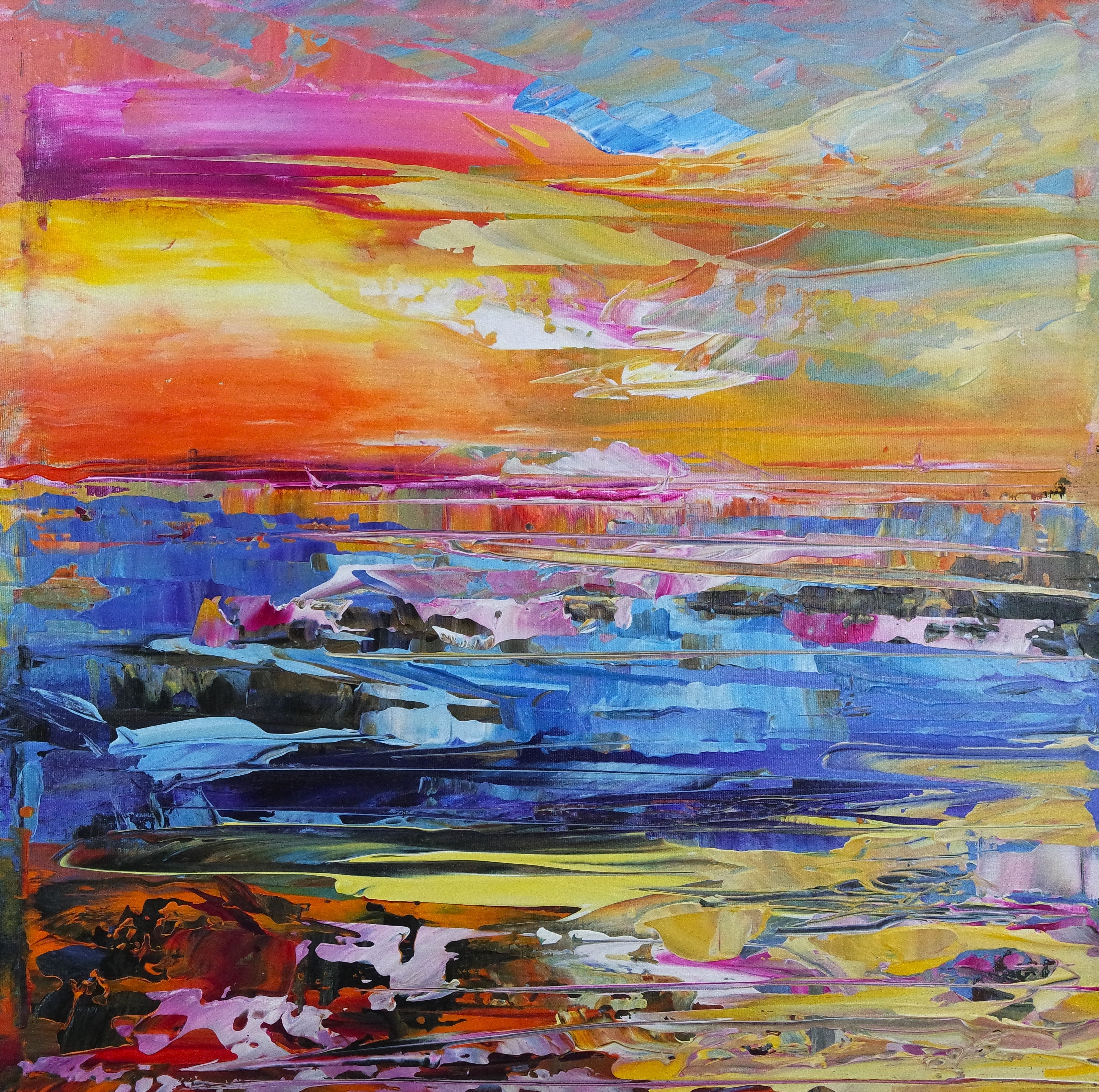 Colourful sunset abstract seascape 989