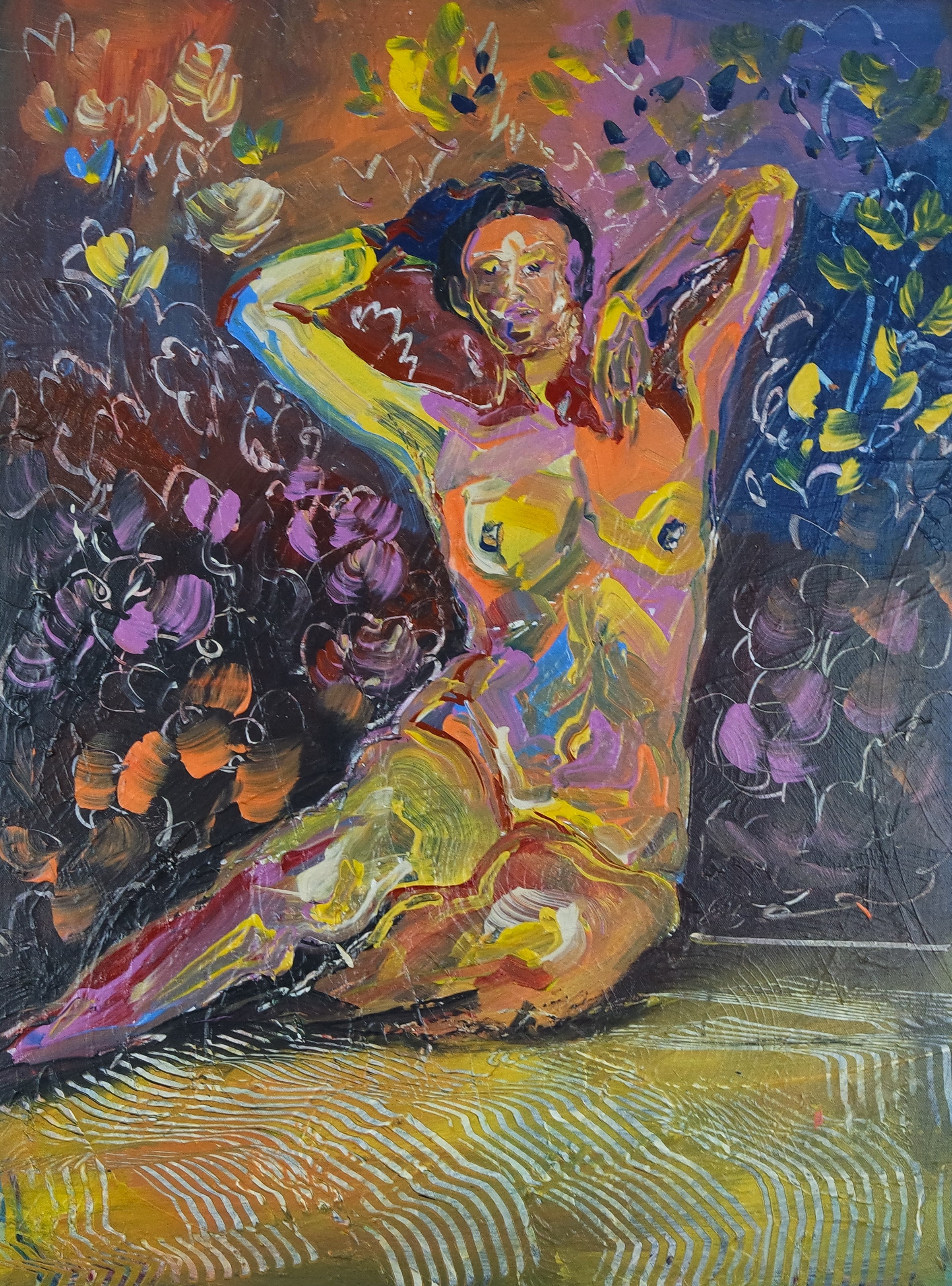 Beautiful colourful figurative nude 904