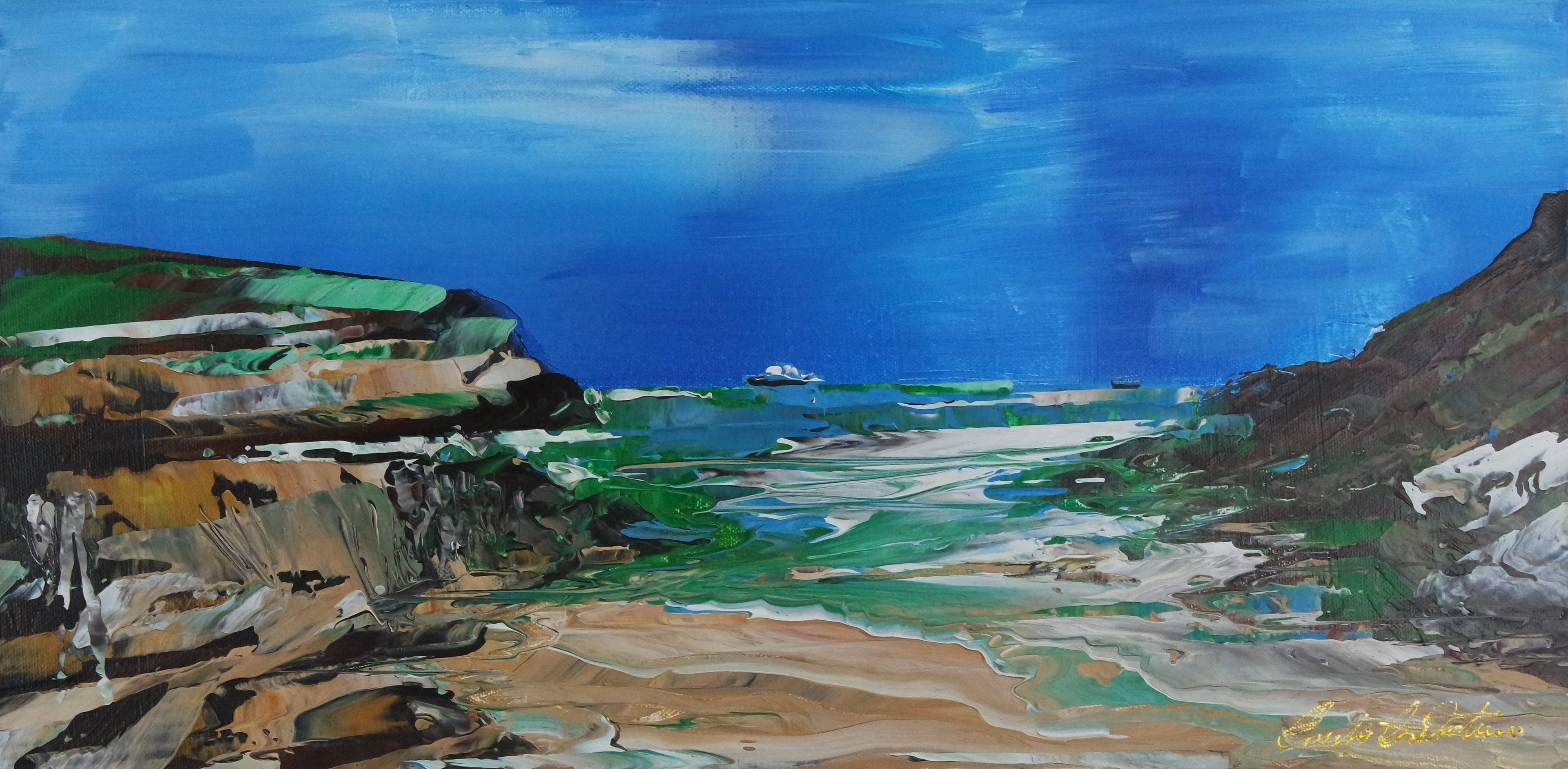 seascape with ship 4035