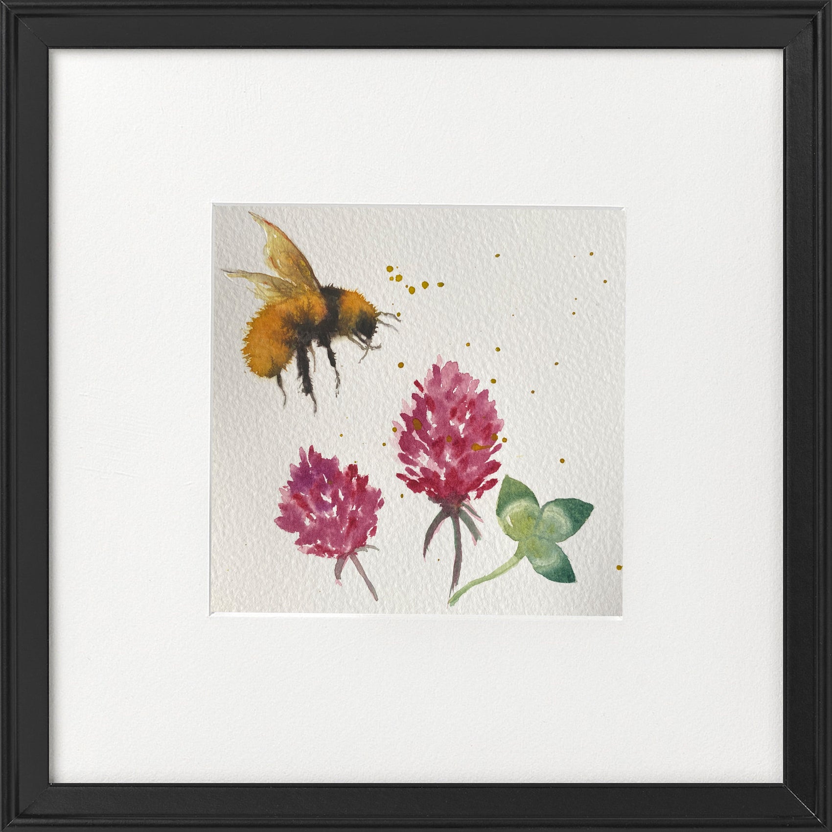 Bee on Red Clover framed