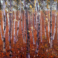 Seasons Autumn Birch woods after Klimt