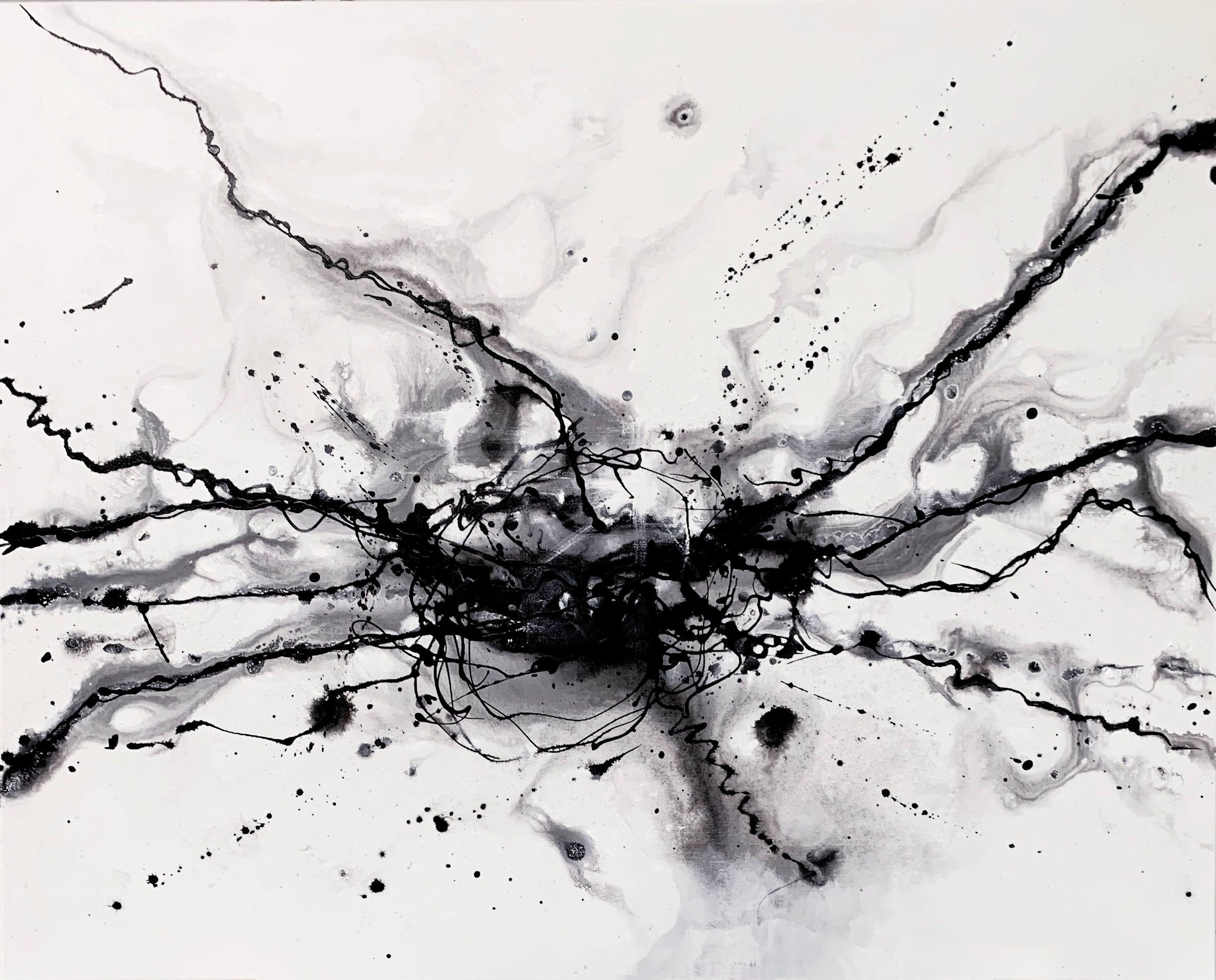Large Black and white Nebula Abstract 1