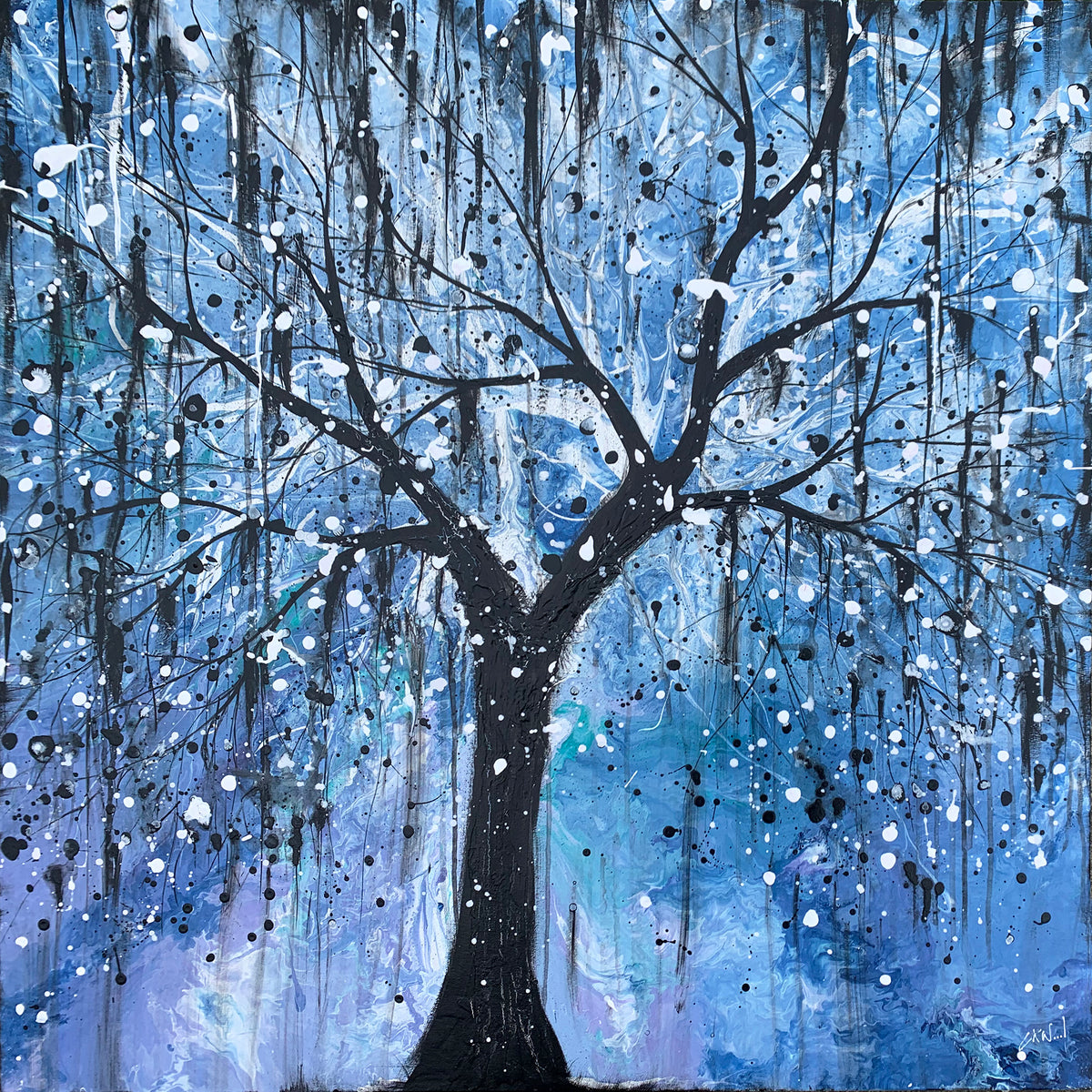 Black & Blue Tree Large