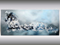 Bleu - Blue Abstract Art on Stretched Canvas