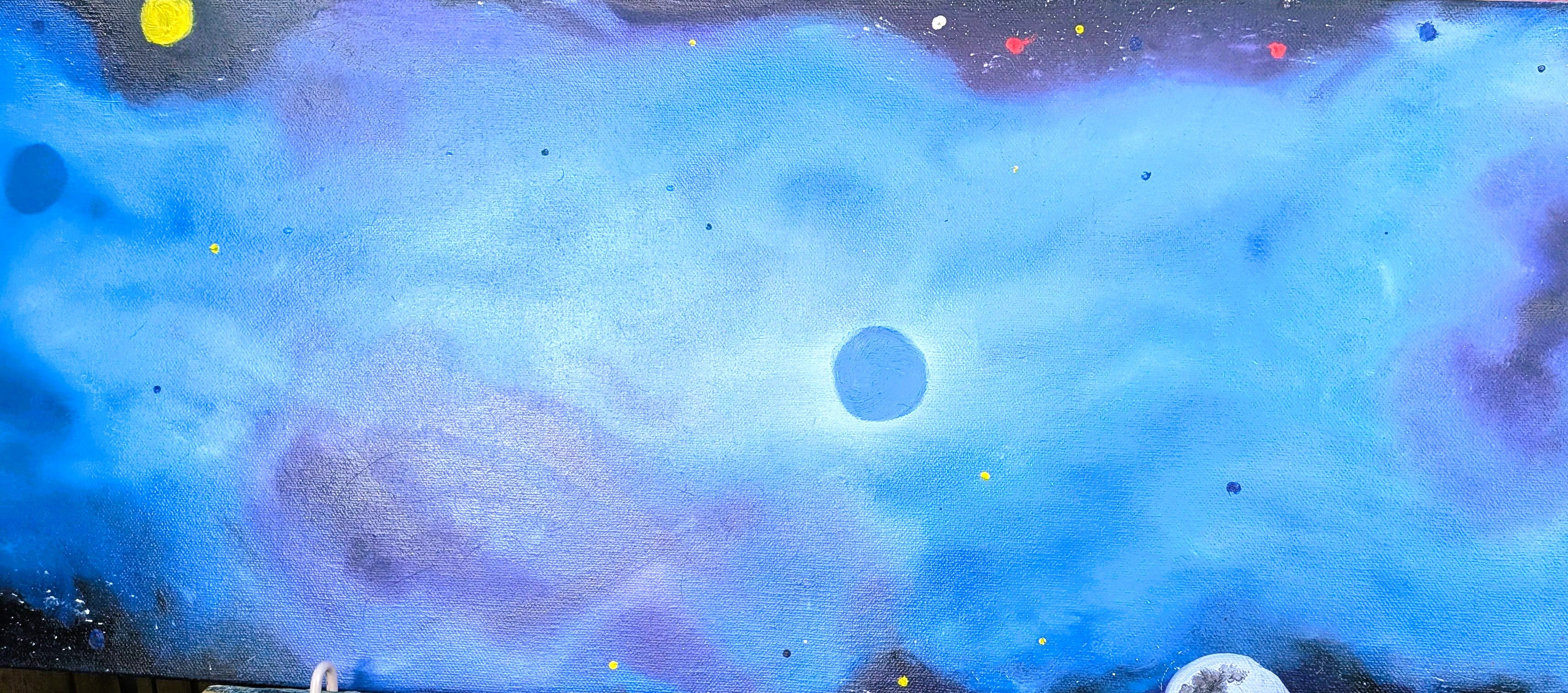 Outer Space Blue Nebula
