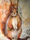 Squirrel watercolour painting