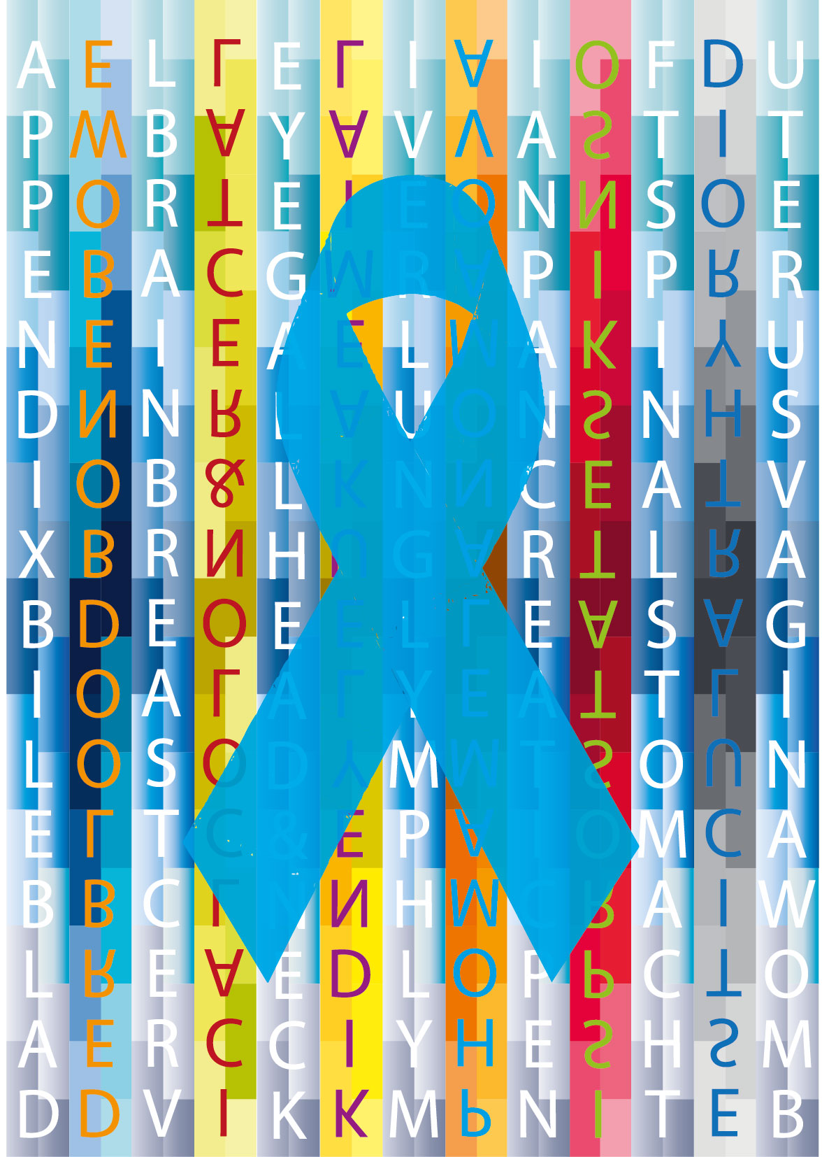 Charity Project - Blue Awareness Ribbon with A2W Word Research 2017