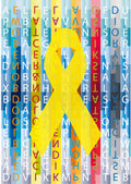 Charity Project - Yellow Awareness Ribbon with A2W Word Research 2017