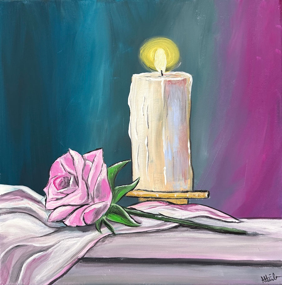 Candle And Rose