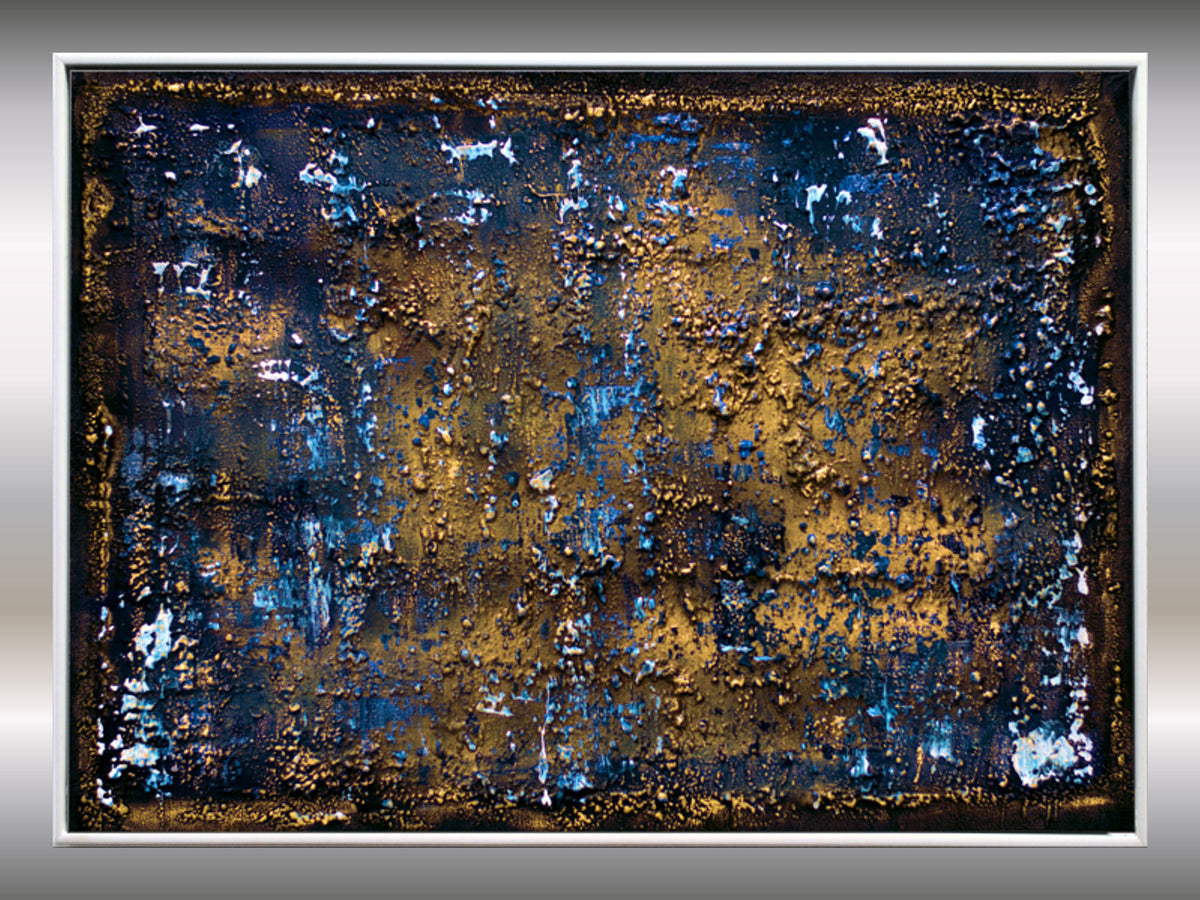 Cascade- Blue abstract art on canvas