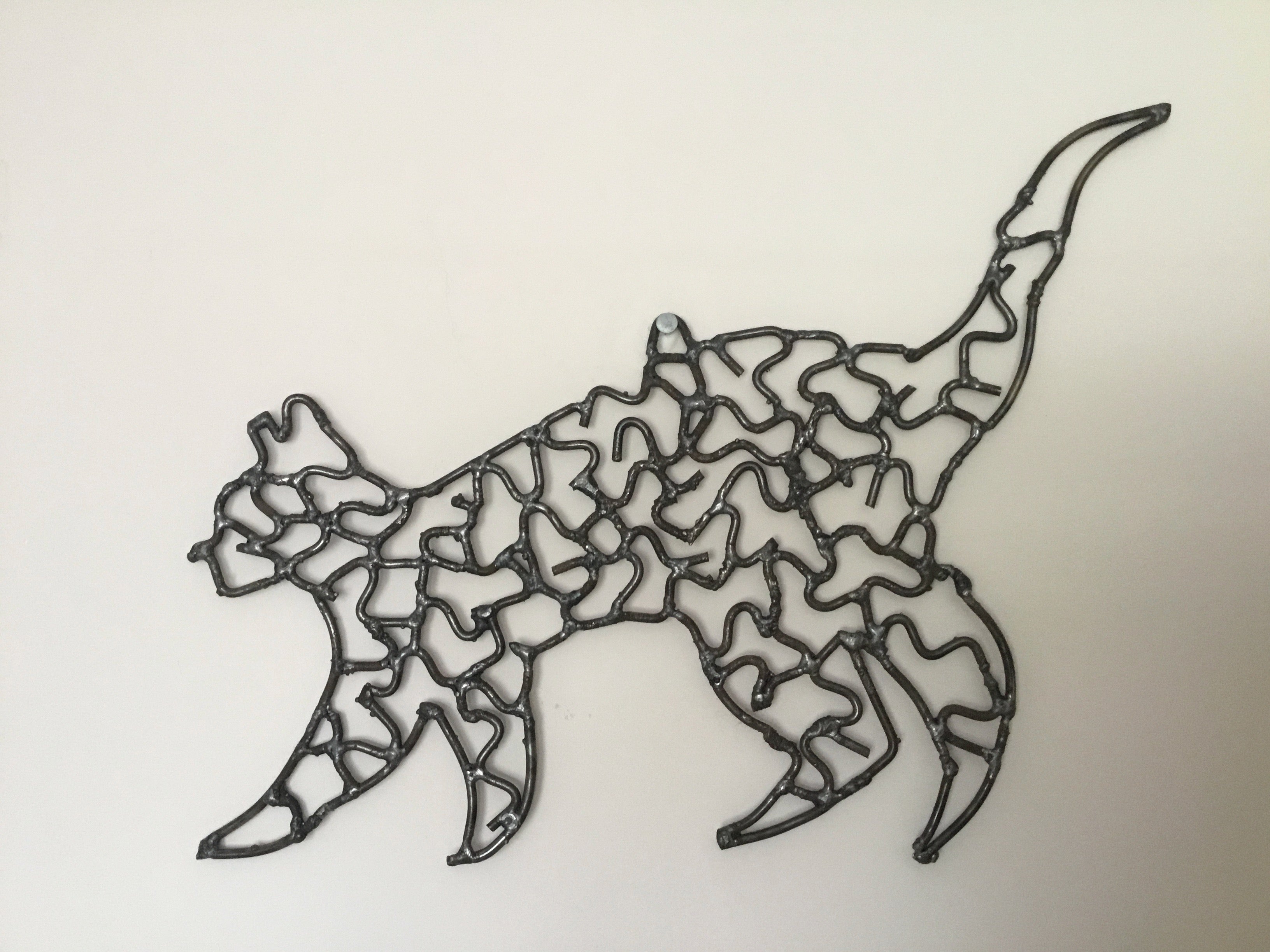 Cat Steel Wire Sculpture